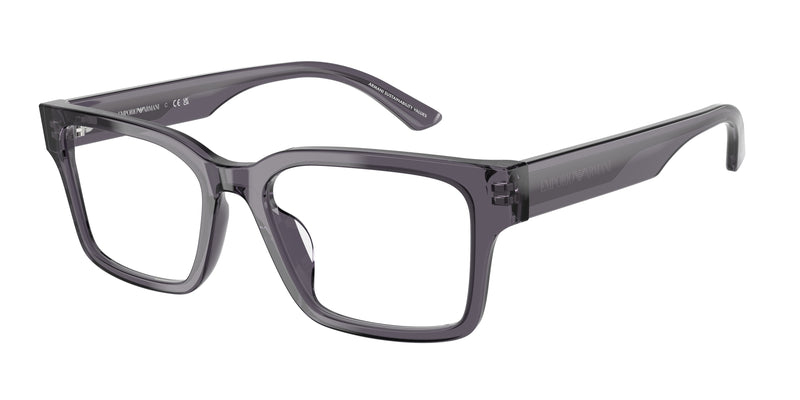 Emporio Armani EA3245U Rectangle Eyeglasses 6106-Transparent Grey 54-140-18 - Color Map Grey