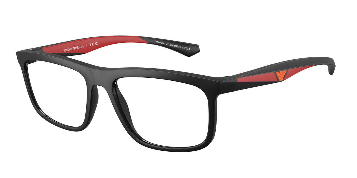 Emporio Armani EA3246 Square Eyeglasses 5009-Matte Black 55-145-17 - Color Map Black
