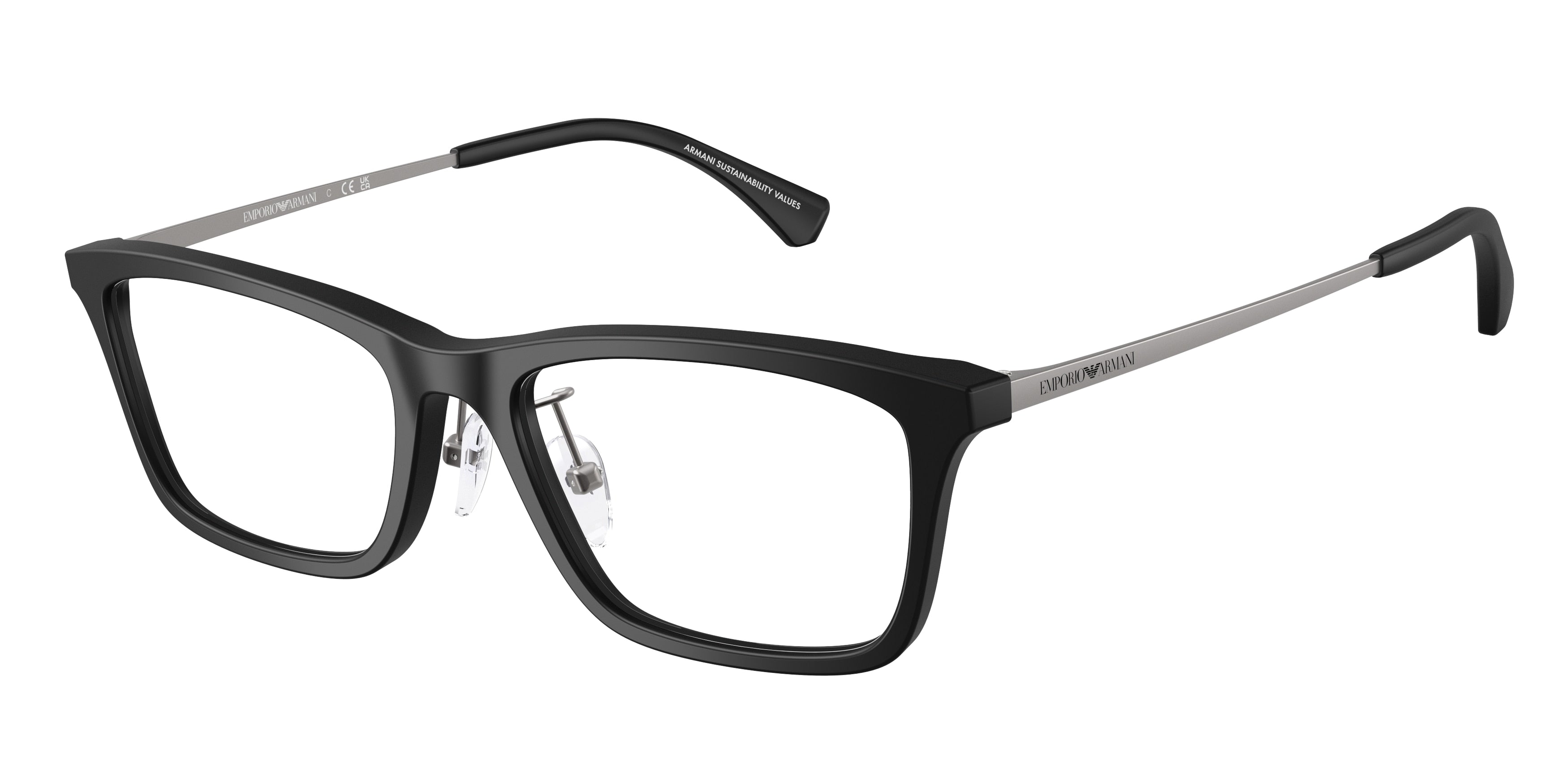 Emporio Armani EA3252D Rectangle Eyeglasses  5001-Matte Black 54-145-18 - Color Map Black