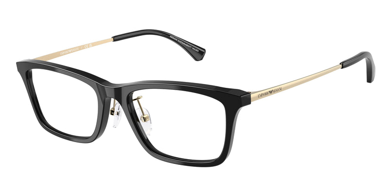 Emporio Armani EA3252D Rectangle Eyeglasses 5017-Shiny Black 54-145-18 - Color Map Black
