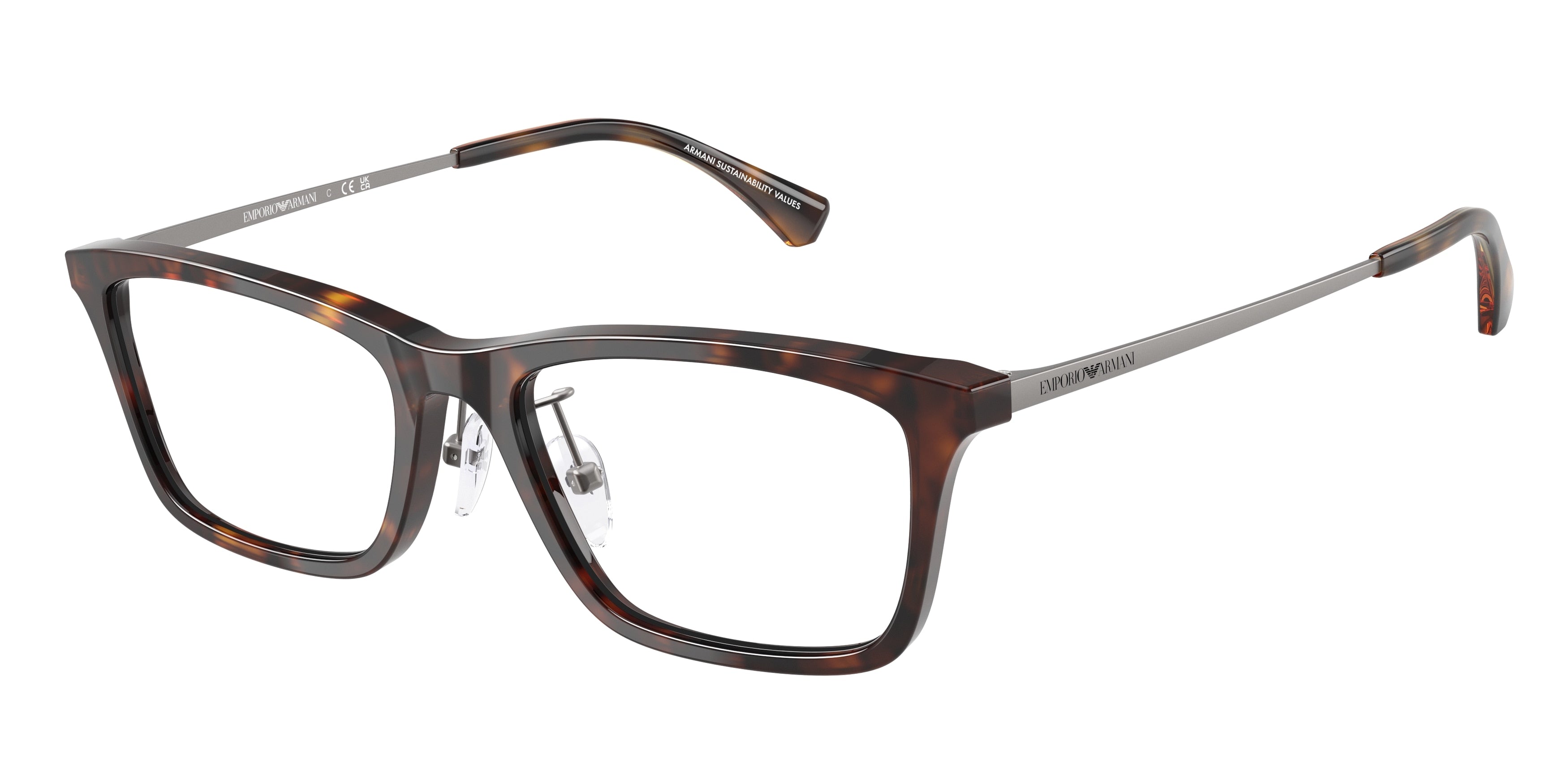 Emporio Armani EA3252D Rectangle Eyeglasses 5026-Shiny Havana 54-145-18 - Color Map Tortoise