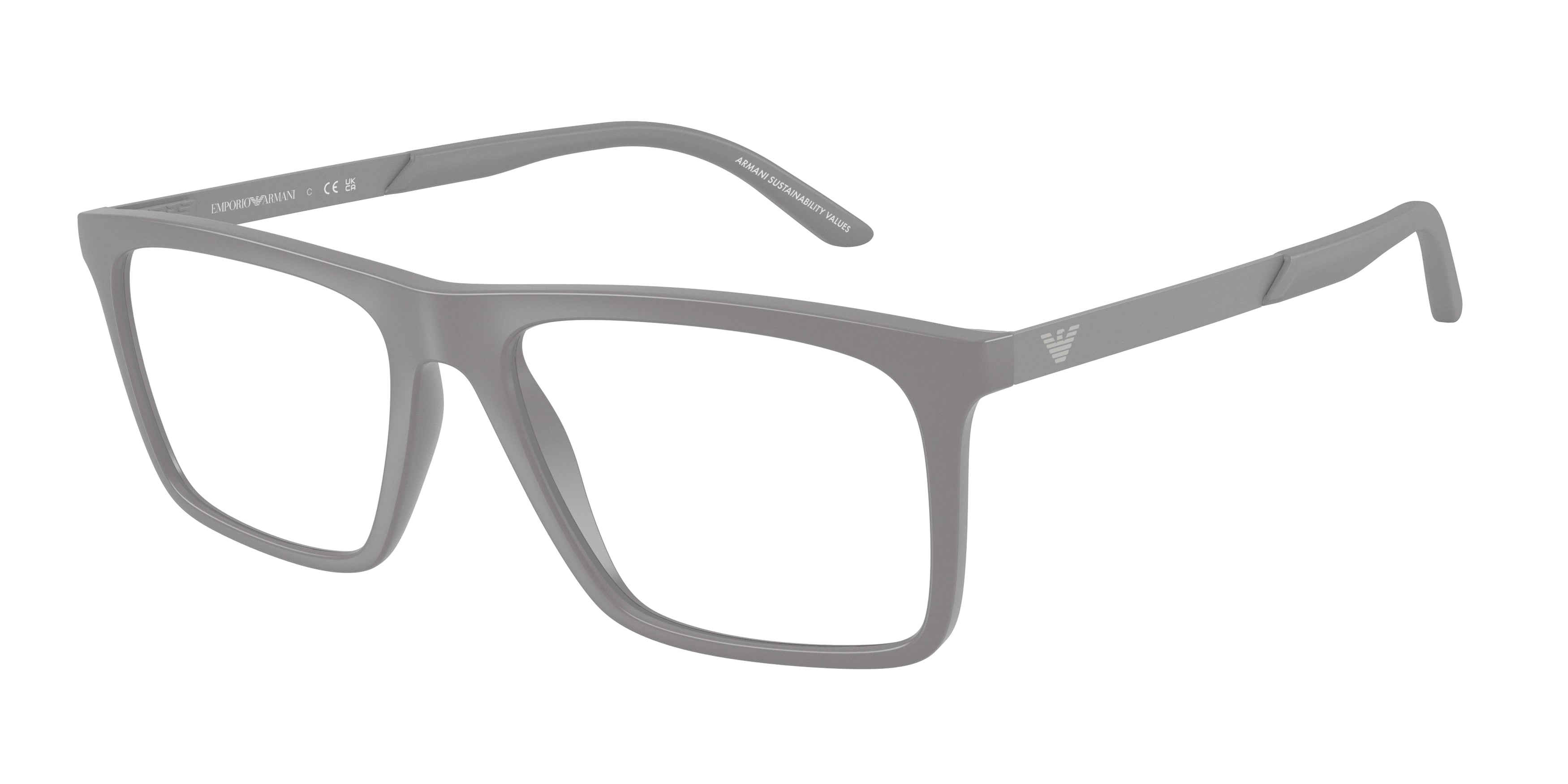 Emporio Armani EA3253 Square Eyeglasses 6245-Matte Grey 55-145-17 - Color Map Grey