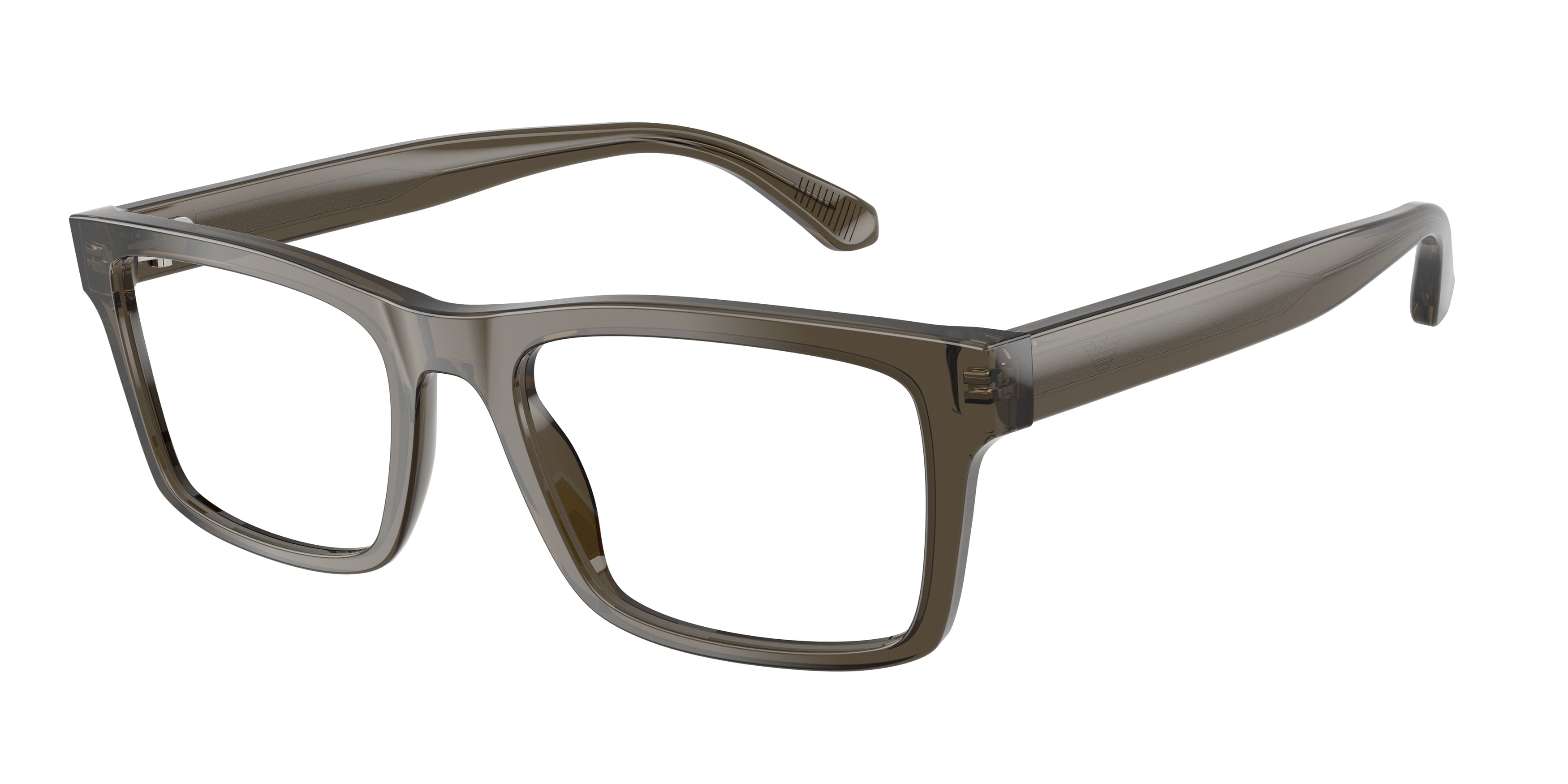 Emporio Armani EA3254F Rectangle Eyeglasses 6249-Shiny Transparent Grey 56-145-19 - Color Map Grey