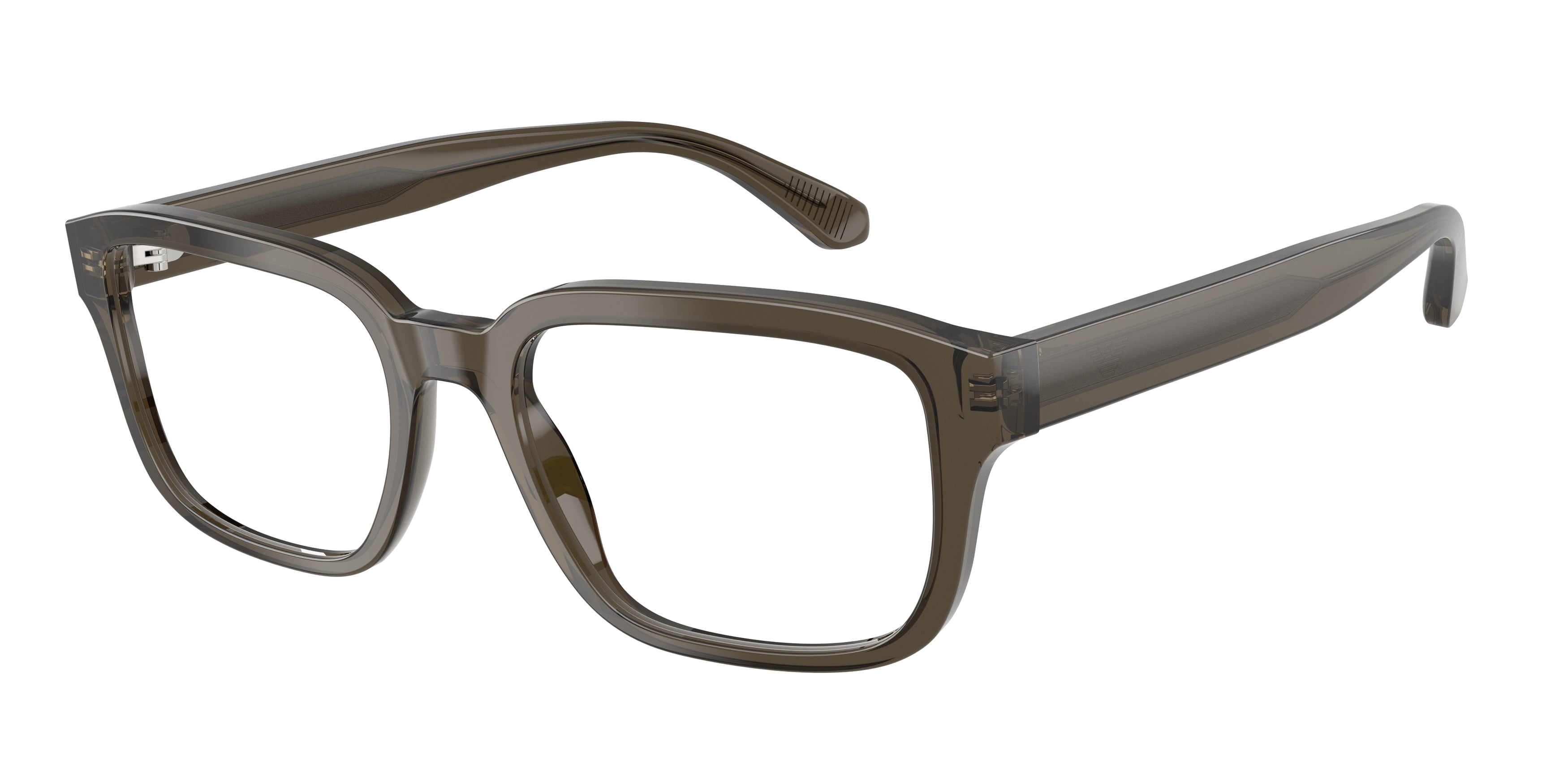 Emporio Armani EA3255F Pillow Eyeglasses 6249-Shiny Transparent Grey 55-145-19 - Color Map Grey
