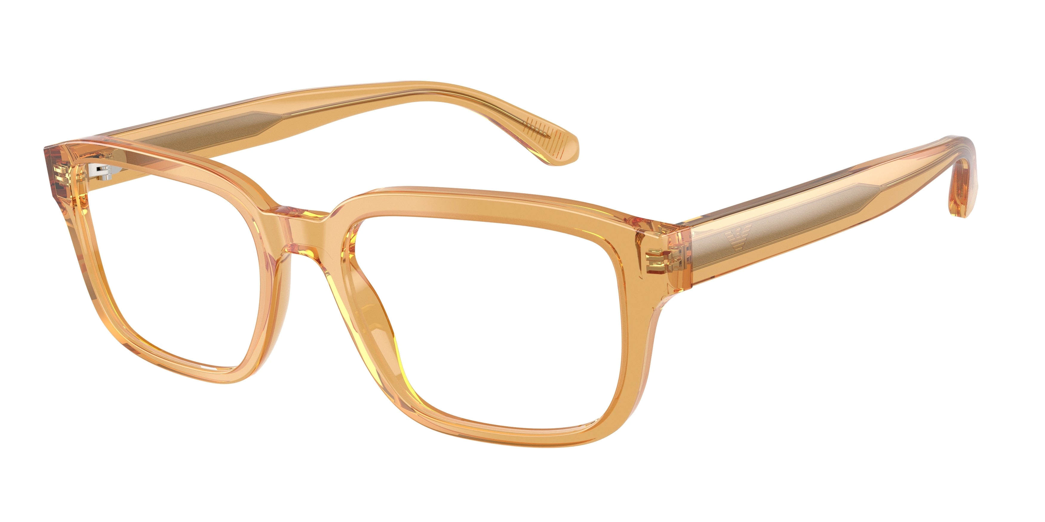 Emporio Armani EA3255 Pillow Eyeglasses 6246-Shiny Transparent Yellow 55-145-19 - Color Map Yellow