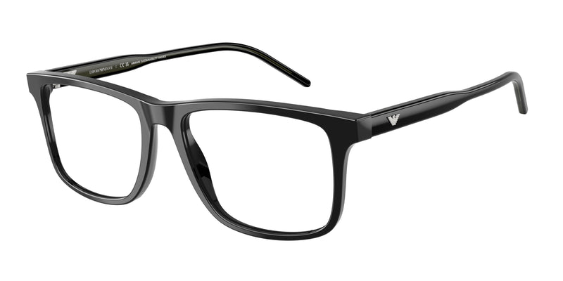 Emporio Armani EA3257F Square Eyeglasses 5017-Shiny Black 55-145-17 - Color Map Black