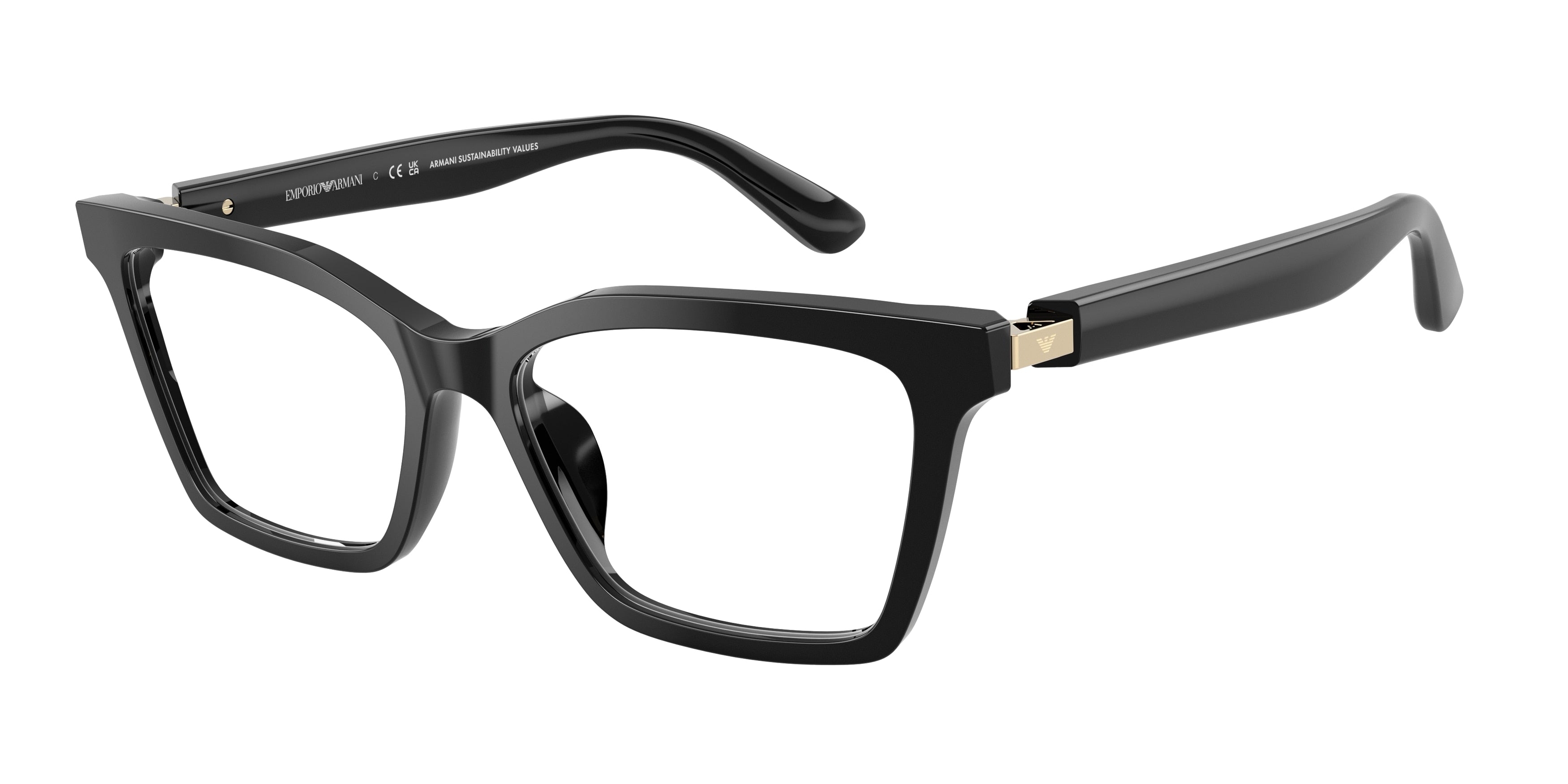 Emporio Armani EA3261U Butterfly Eyeglasses 5017-Shiny Black 54-140-16 - Color Map Black