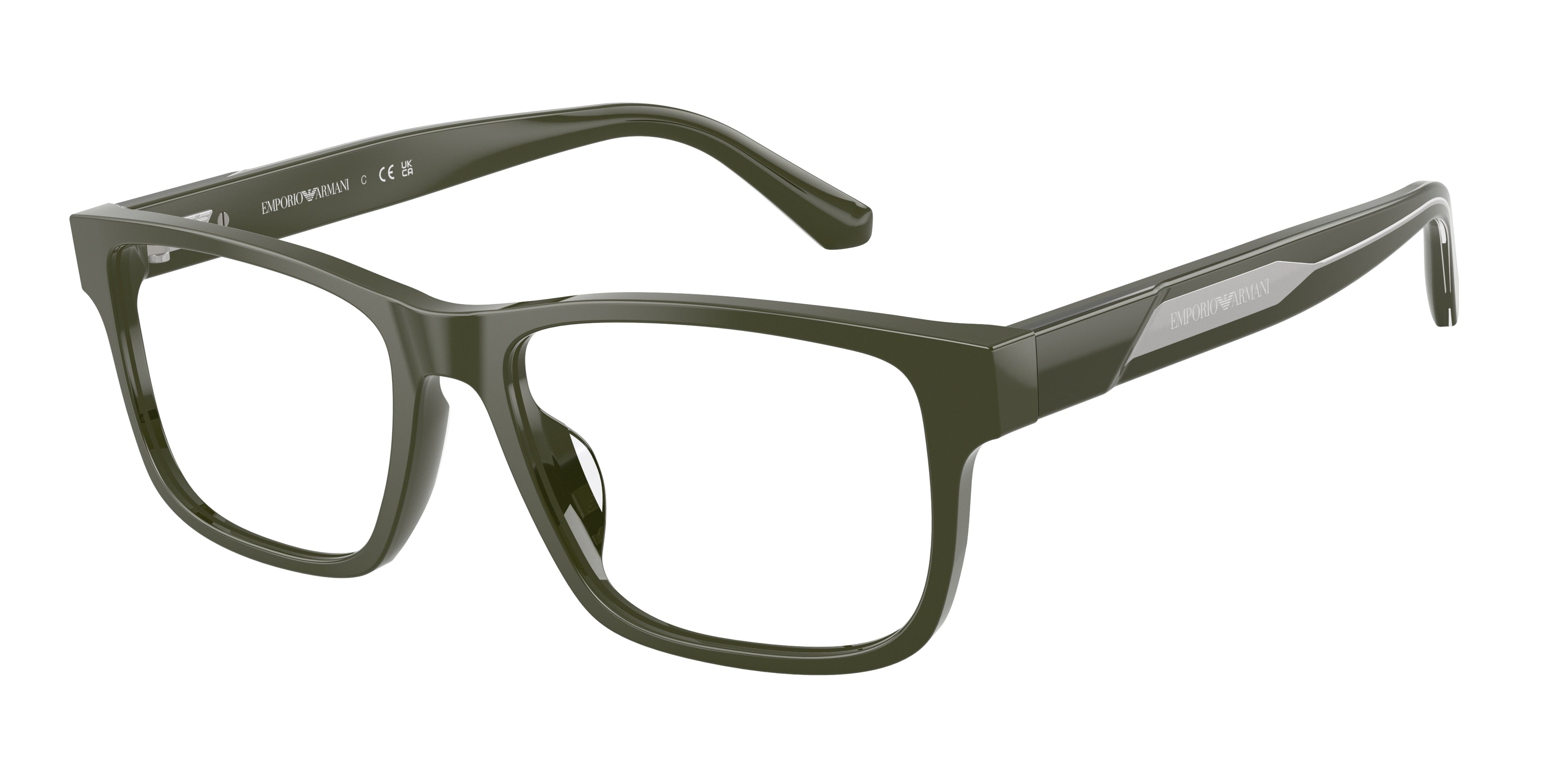Emporio Armani EA3265U Rectangle Eyeglasses for Men — Free Shipping - 54-145-17 / 6321-Shiny Green