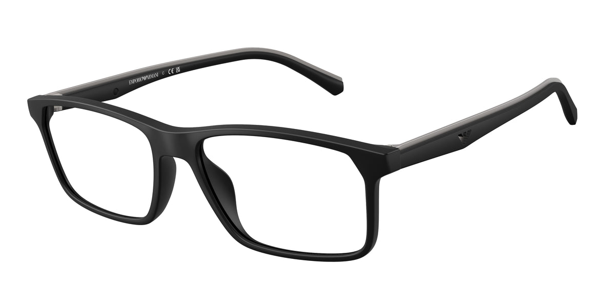 Emporio Armani EA3266U Pillow Eyeglasses for Men — Free Shipping - 56-145-17 / 5001-Matte Black