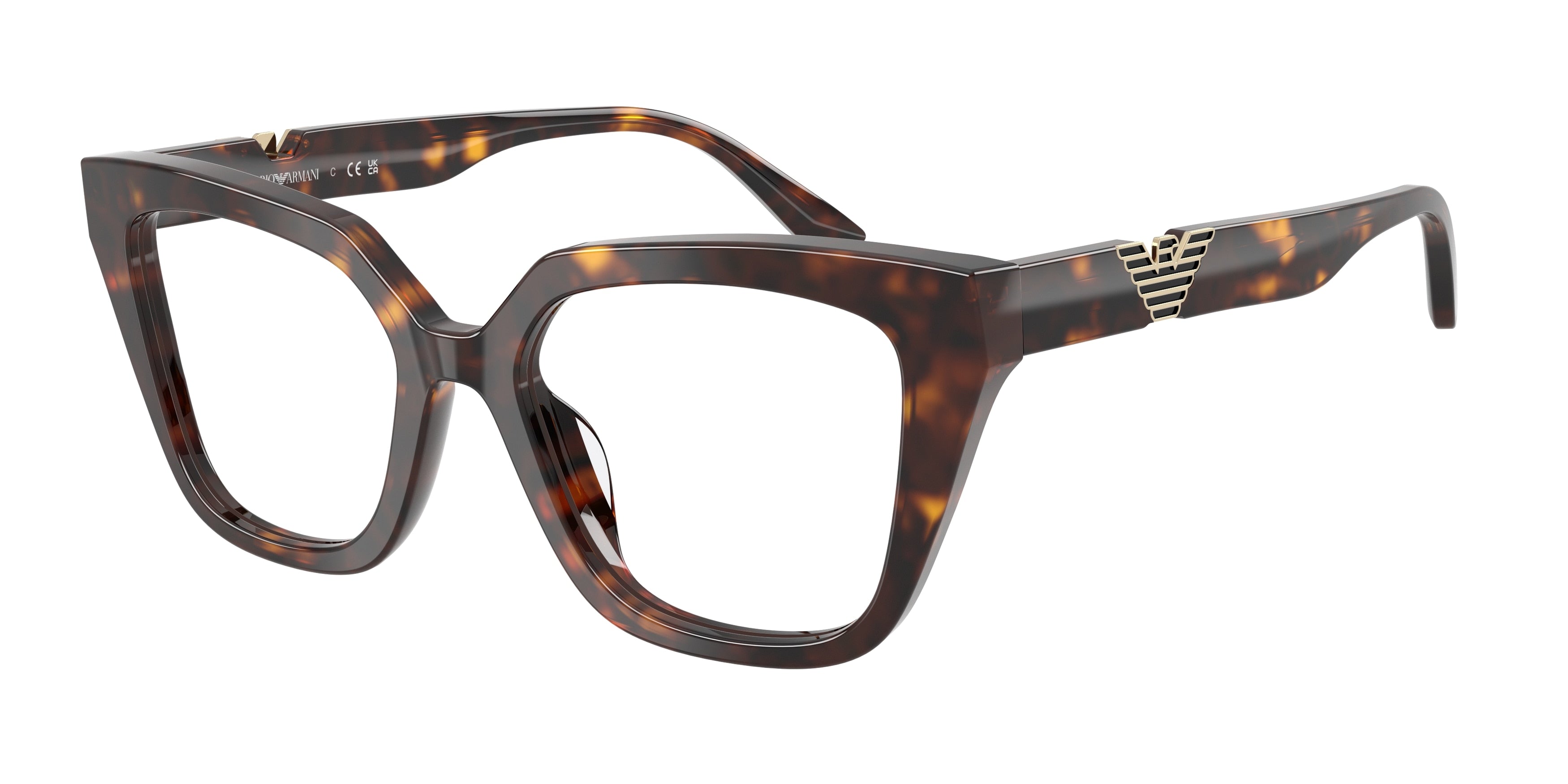 Emporio Armani EA3267U Cat Eye Eyeglasses for Women — Free Shipping - 50-140-18 / 5026-Shiny Havana