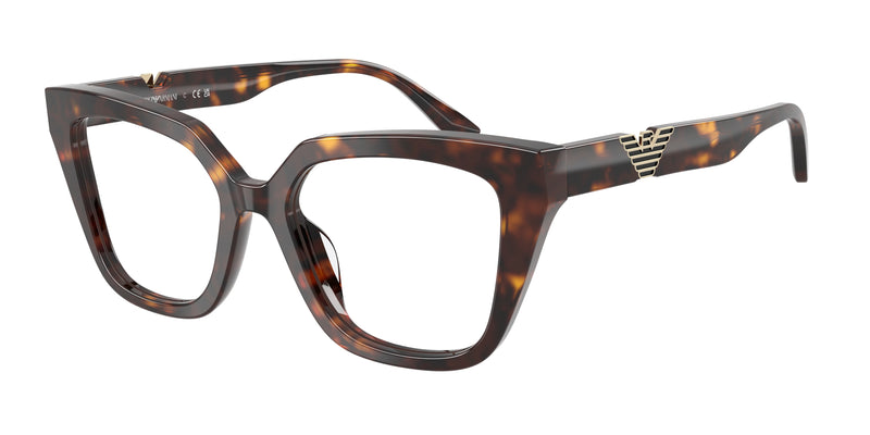 Emporio Armani EA3267U Cat Eye Eyeglasses for Women — Free Shipping - 50-140-18 / 5026-Shiny Havana