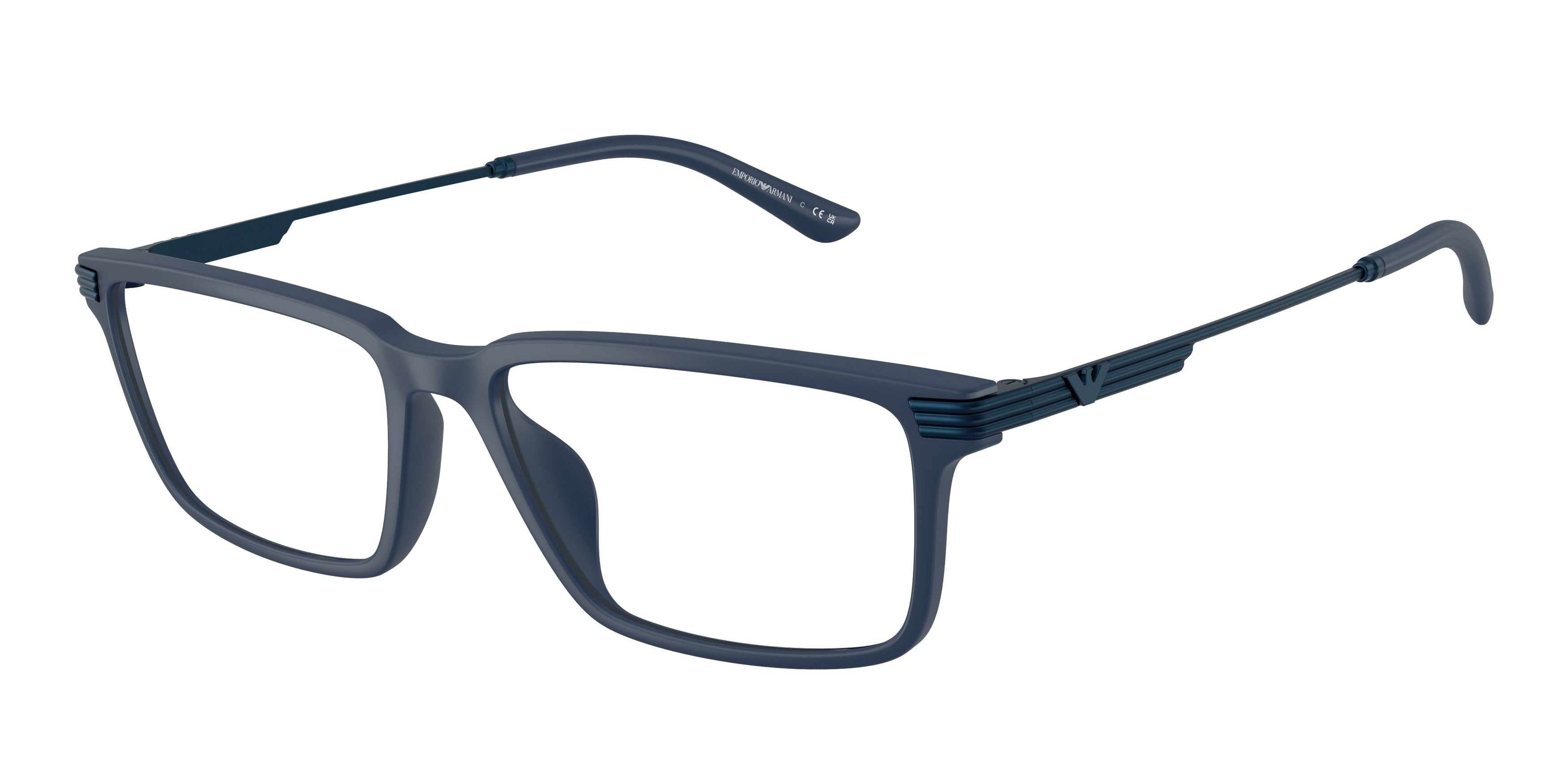 Emporio Armani EA3268U Rectangle Eyeglasses for Men — Free Shipping - 53-145-16 / 6185-Matte Blue