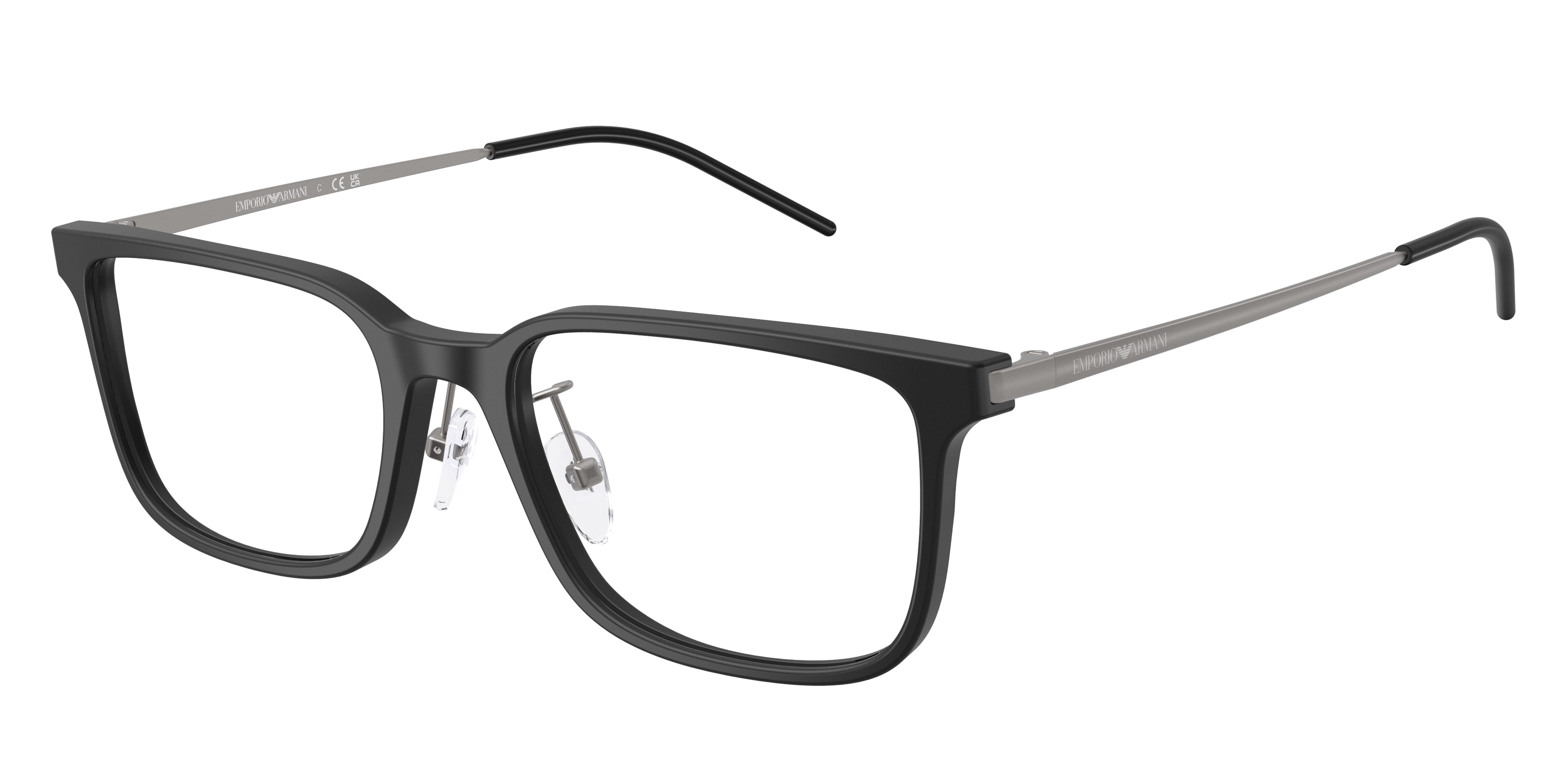 Emporio Armani EA3275D Rectangle Eyeglasses for Men — Free Shipping - 56-145-19 / 5001-Matte Black