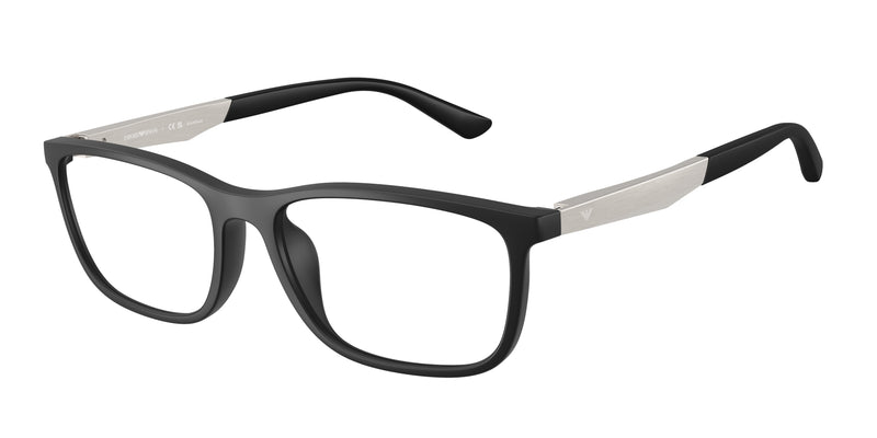 Emporio Armani EA3280U Pillow Eyeglasses 6372-Matte Black 55-145-17 - Color Map Black