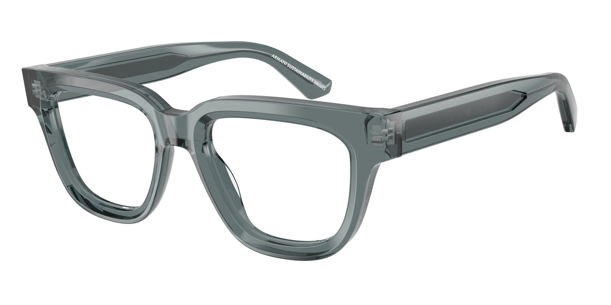 Emporio Armani EA3281 Irregular Eyeglasses 6364-Shiny Transparent Grey 51-140-19 - Color Map Grey