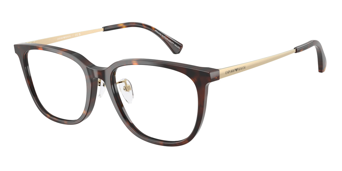Emporio Armani EA3284D Irregular Eyeglasses 5026-Shiny Havana 54-145-17 - Color Map Tortoise