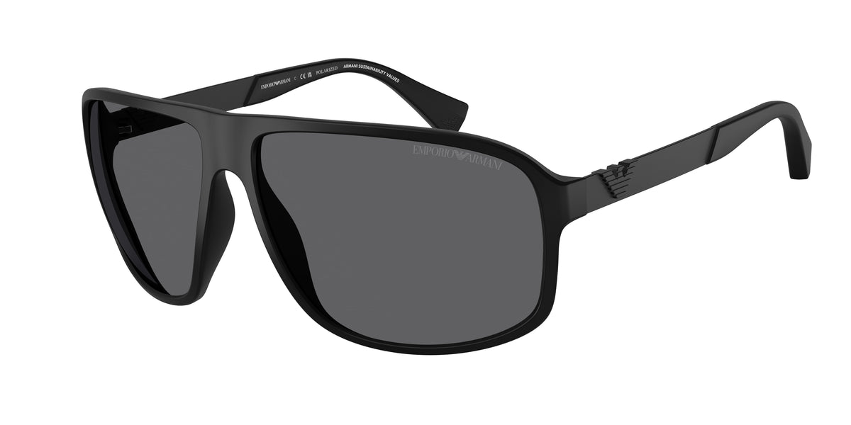 Emporio Armani EA4029 Square Sunglasses 5001T3-Matte Black 63-130-13 - Color Map Black