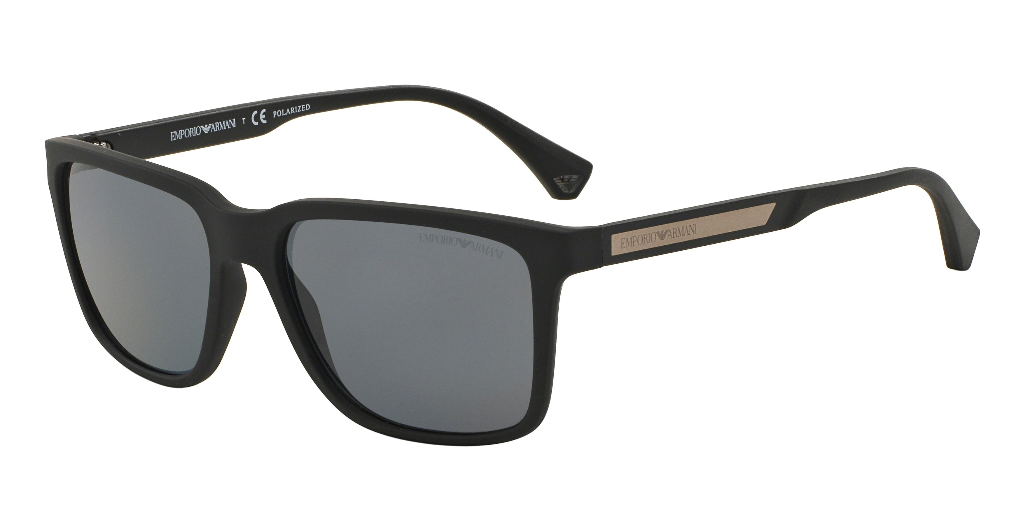 Emporio Armani EA4047 Square Sunglasses 506381-Rubber Black 56-140-17 - Color Map Black