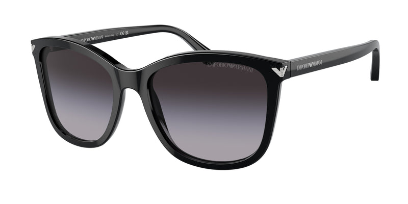 Emporio Armani EA4060 Square Sunglasses 50178G-Shiny Black 56-140-18 - Color Map Black