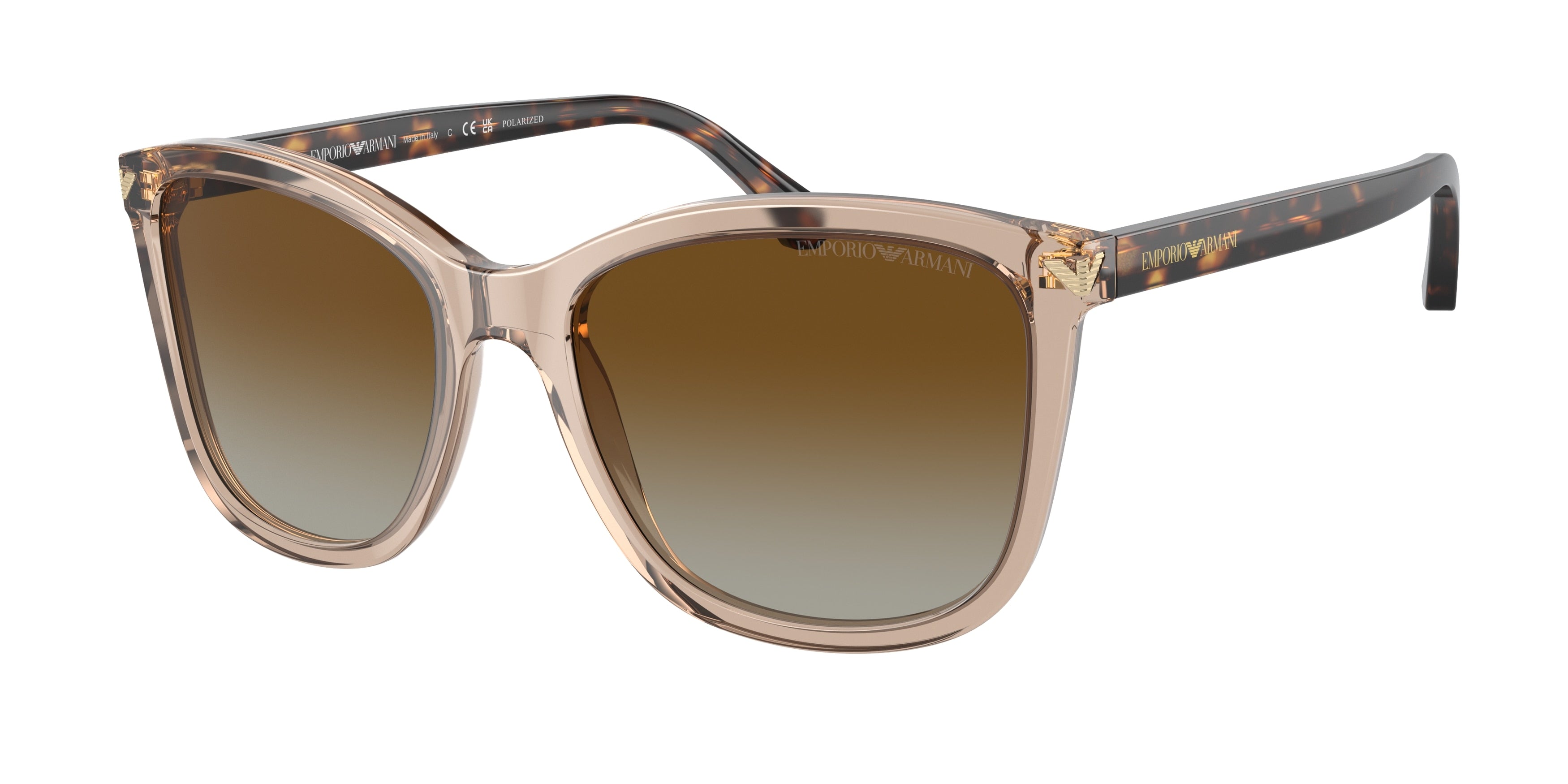 Emporio Armani EA4060 Square Sunglasses 5850T5-Transparent Tundra 56-140-18 - Color Map Brown