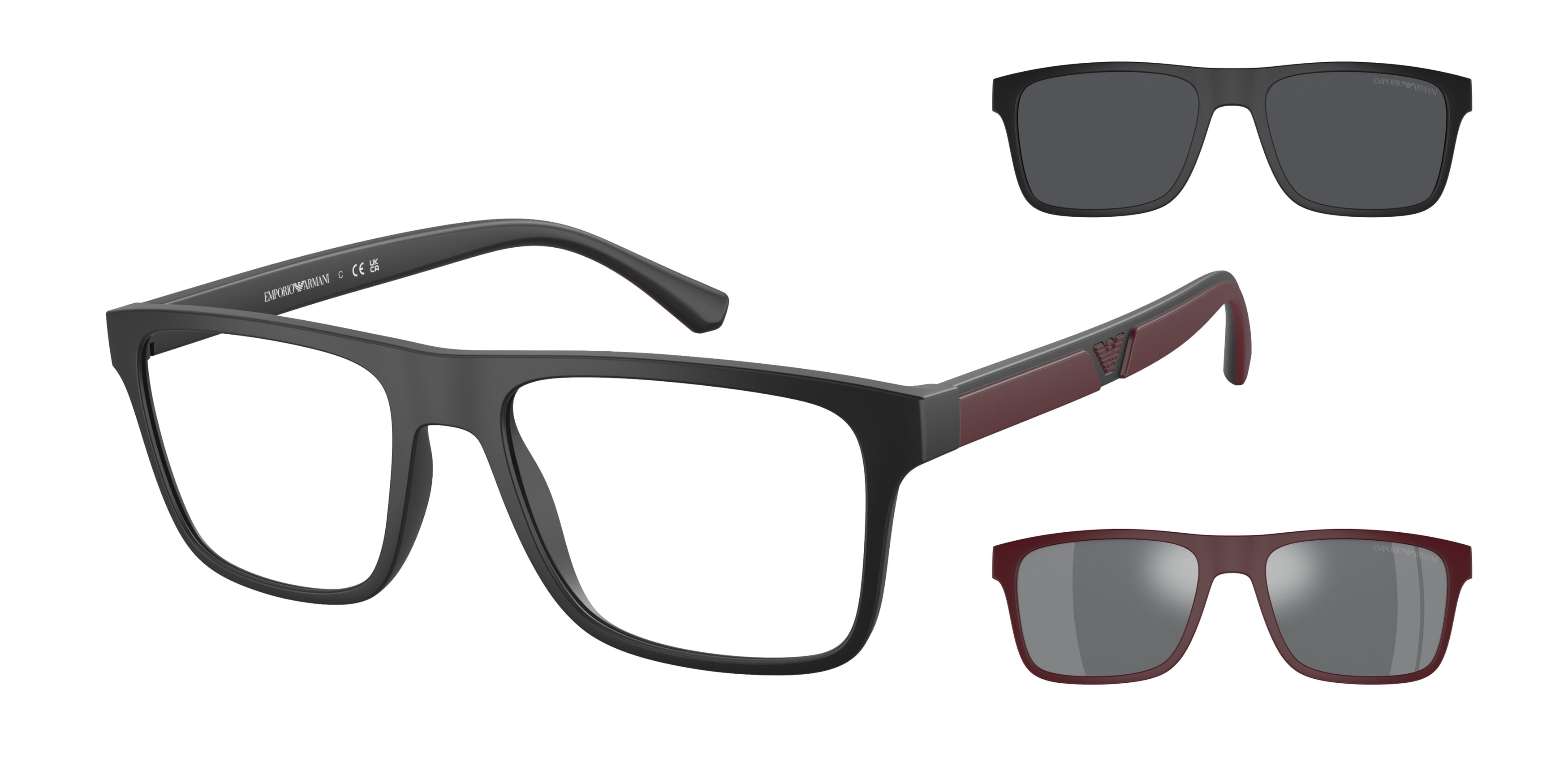 Emporio Armani EA4115 Rectangle Sunglasses 50421W-Matte Black 54-145-18 - Color Map Black