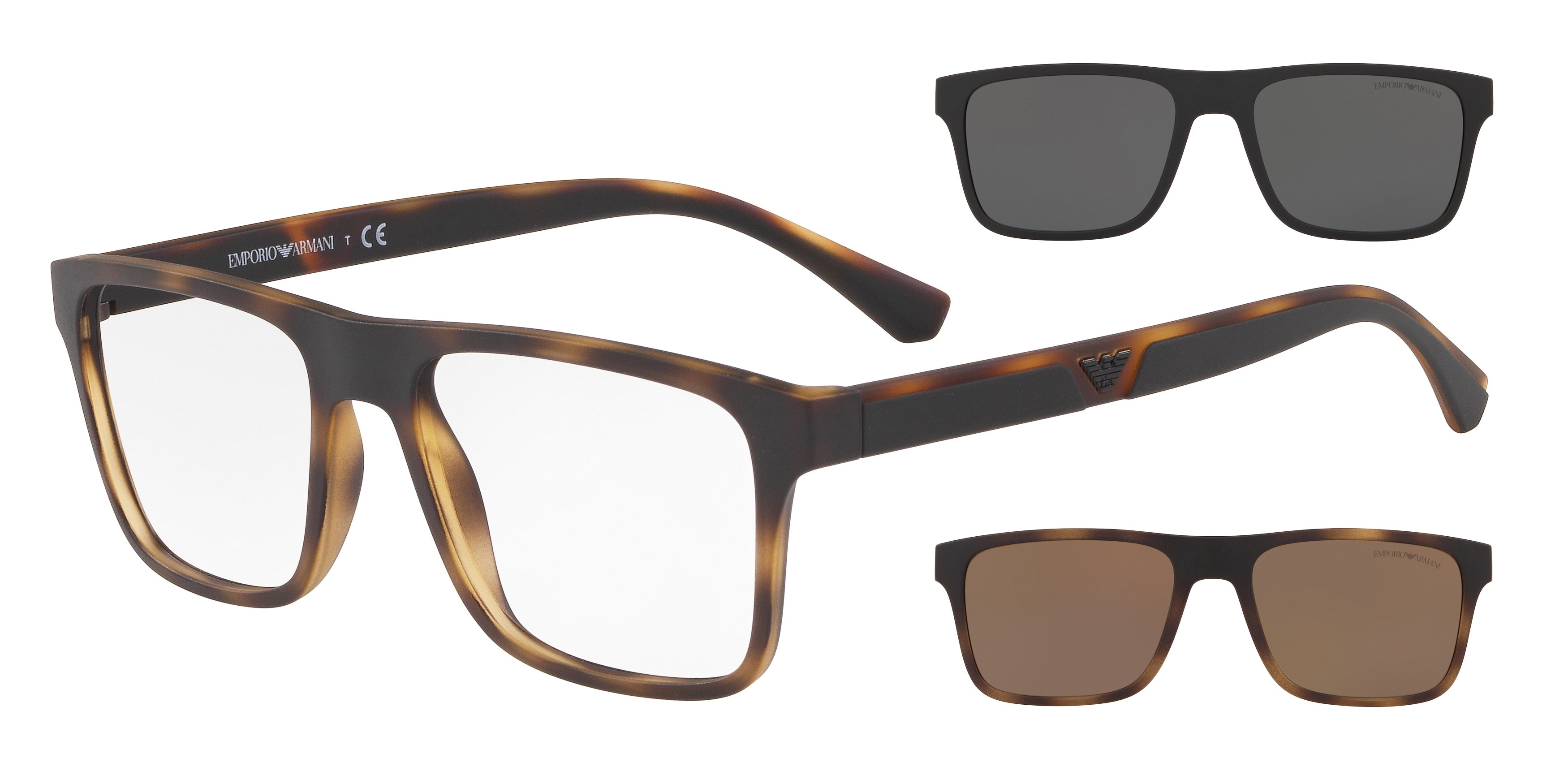 Emporio Armani EA4115 Rectangle Sunglasses 58021W-Matte Havana 54-145-18 - Color Map Tortoise