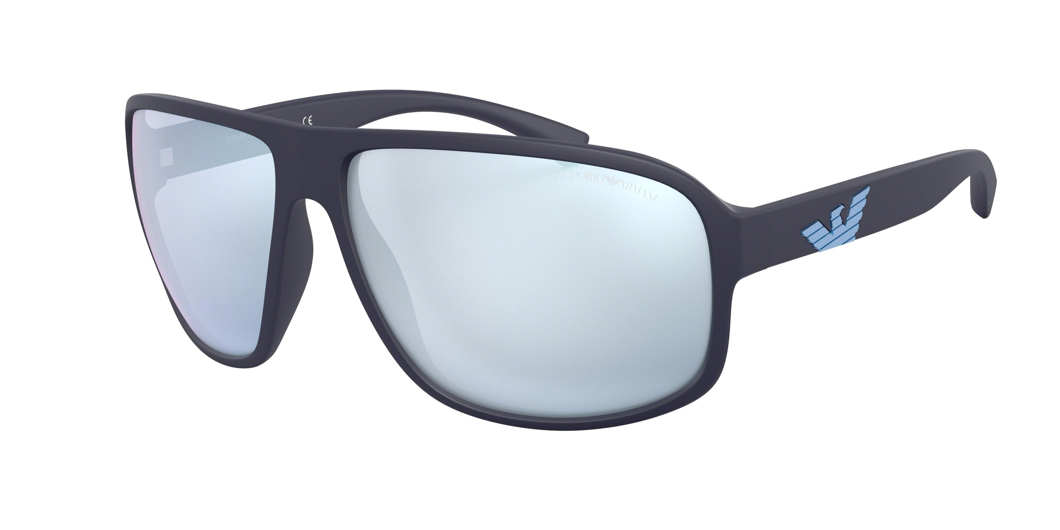 Emporio Armani EA4130 Pillow Sunglasses 57546J-Matte Blue 63-125-14 - Color Map Blue