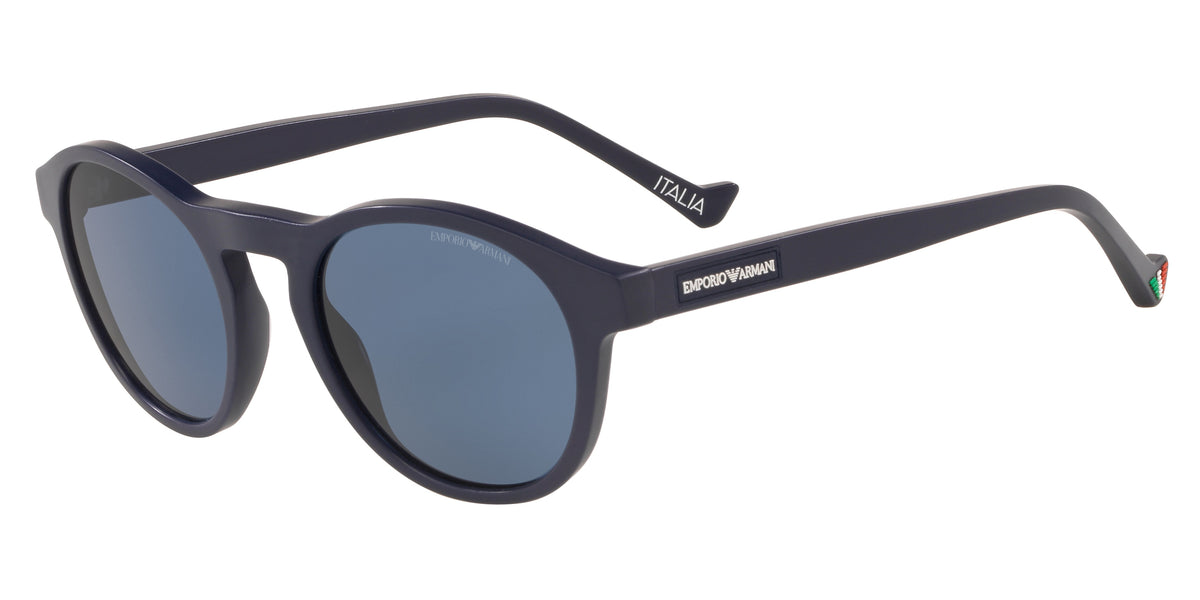 Emporio Armani EA4138 Irregular Sunglasses 583780-Matte Blue 52-143-22 - Color Map Blue