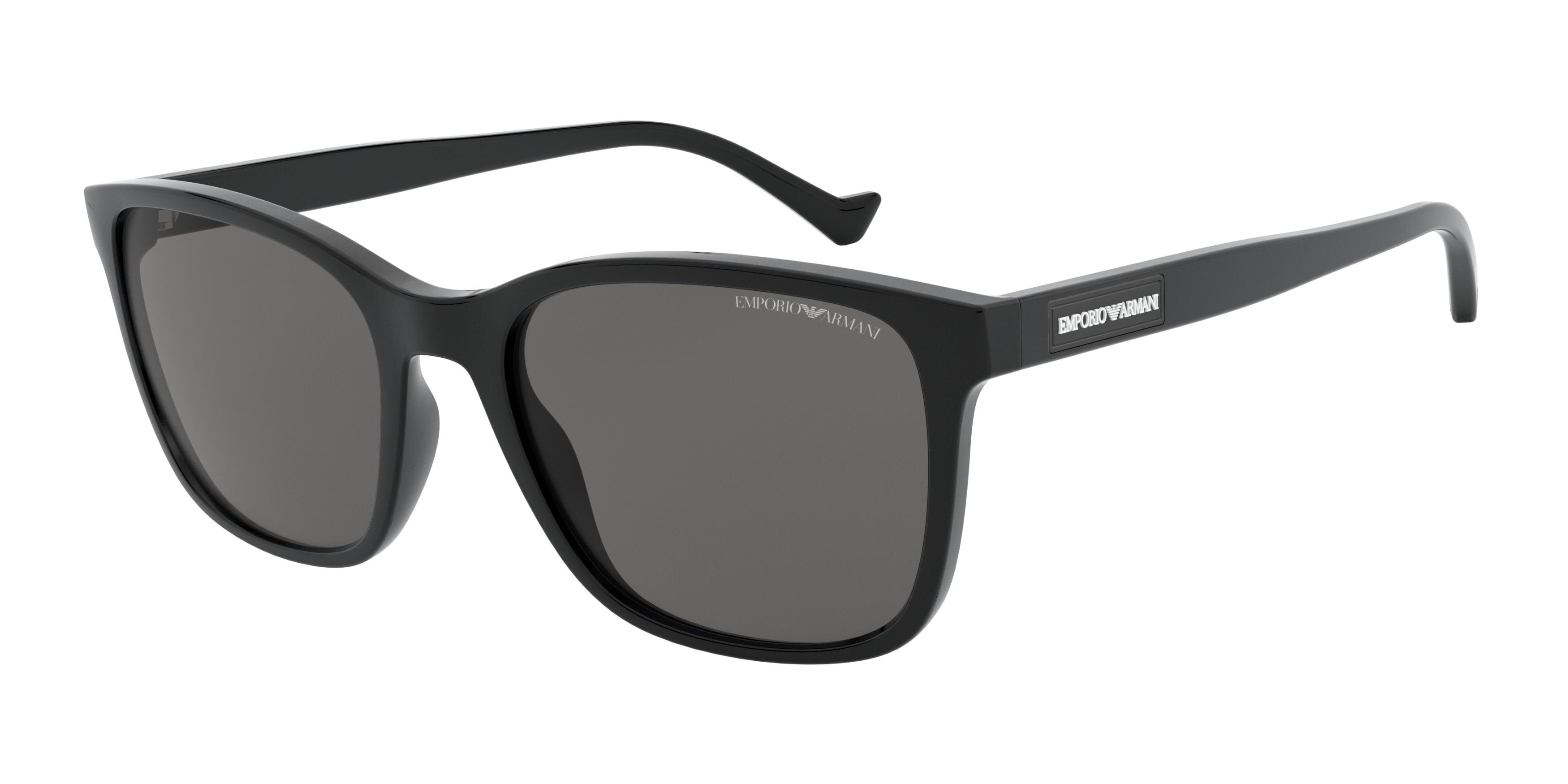 Emporio Armani EA4139 Square Sunglasses  500187-Shiny Black 54-143-19 - Color Map Black