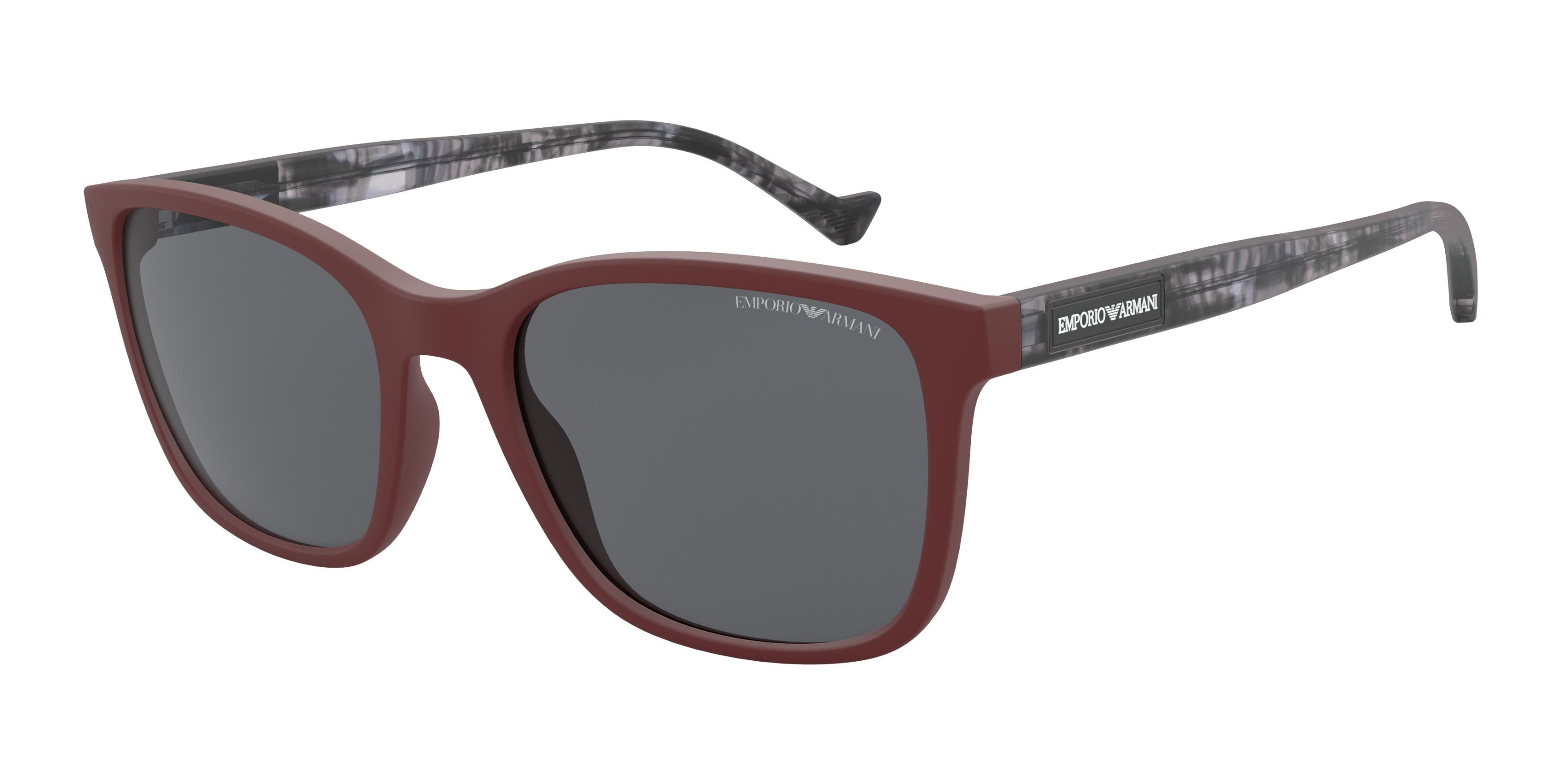 Emporio Armani EA4139 Square Sunglasses  575187-Matte Bordeaux 54-143-19 - Color Map Red