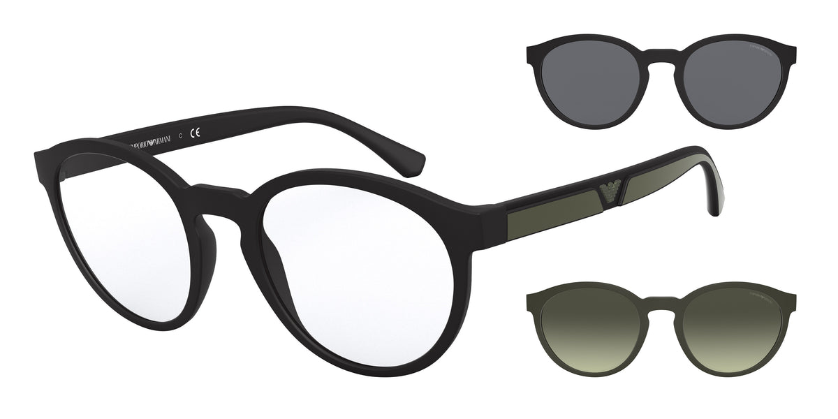 Emporio Armani EA4152 Phantos Sunglasses 50421W-Matte Black 52-145-21 - Color Map Black