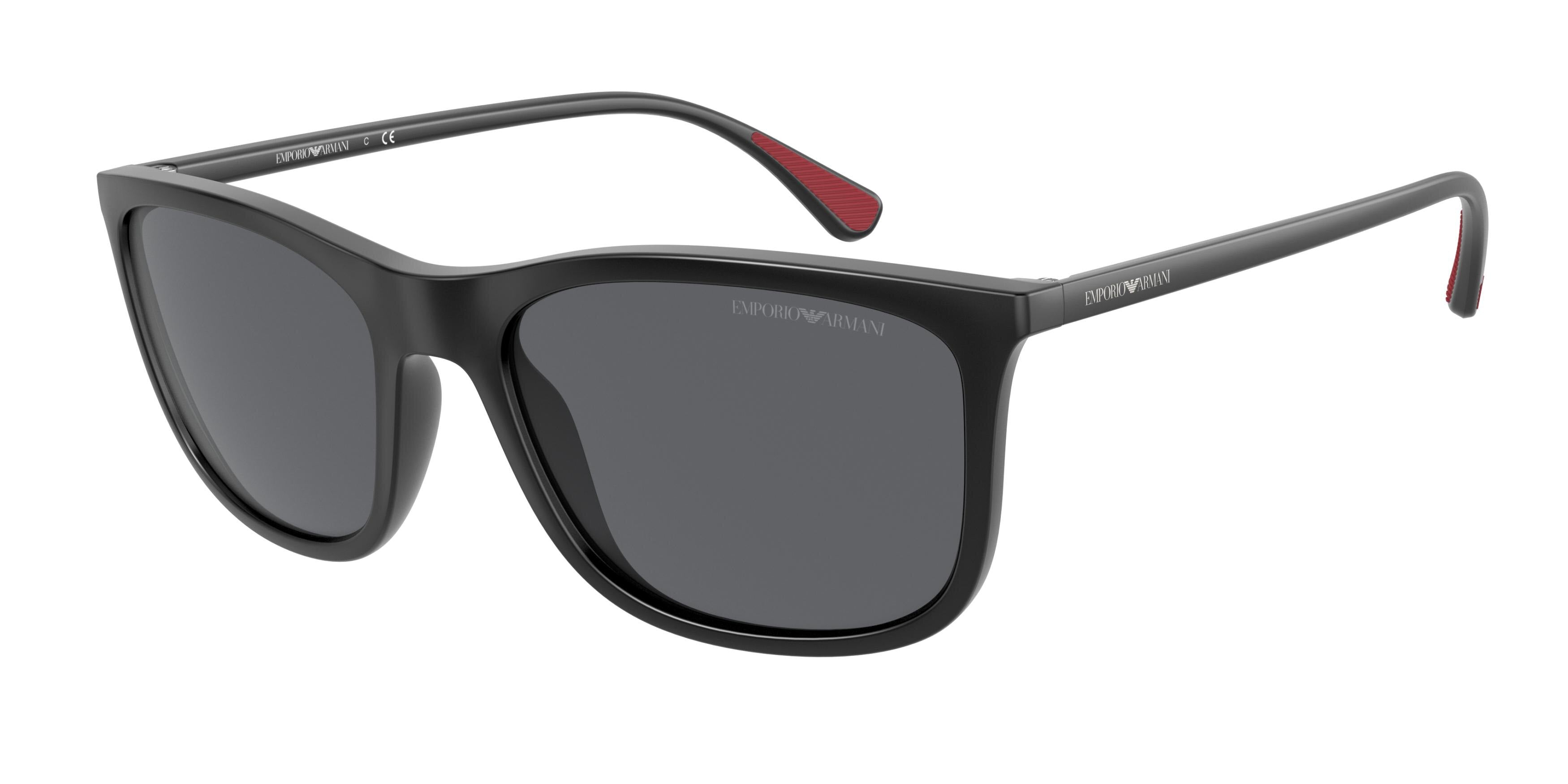 Emporio Armani EA4155F Pillow Sunglasses  504287-Matte Black 57-145-19 - Color Map Black