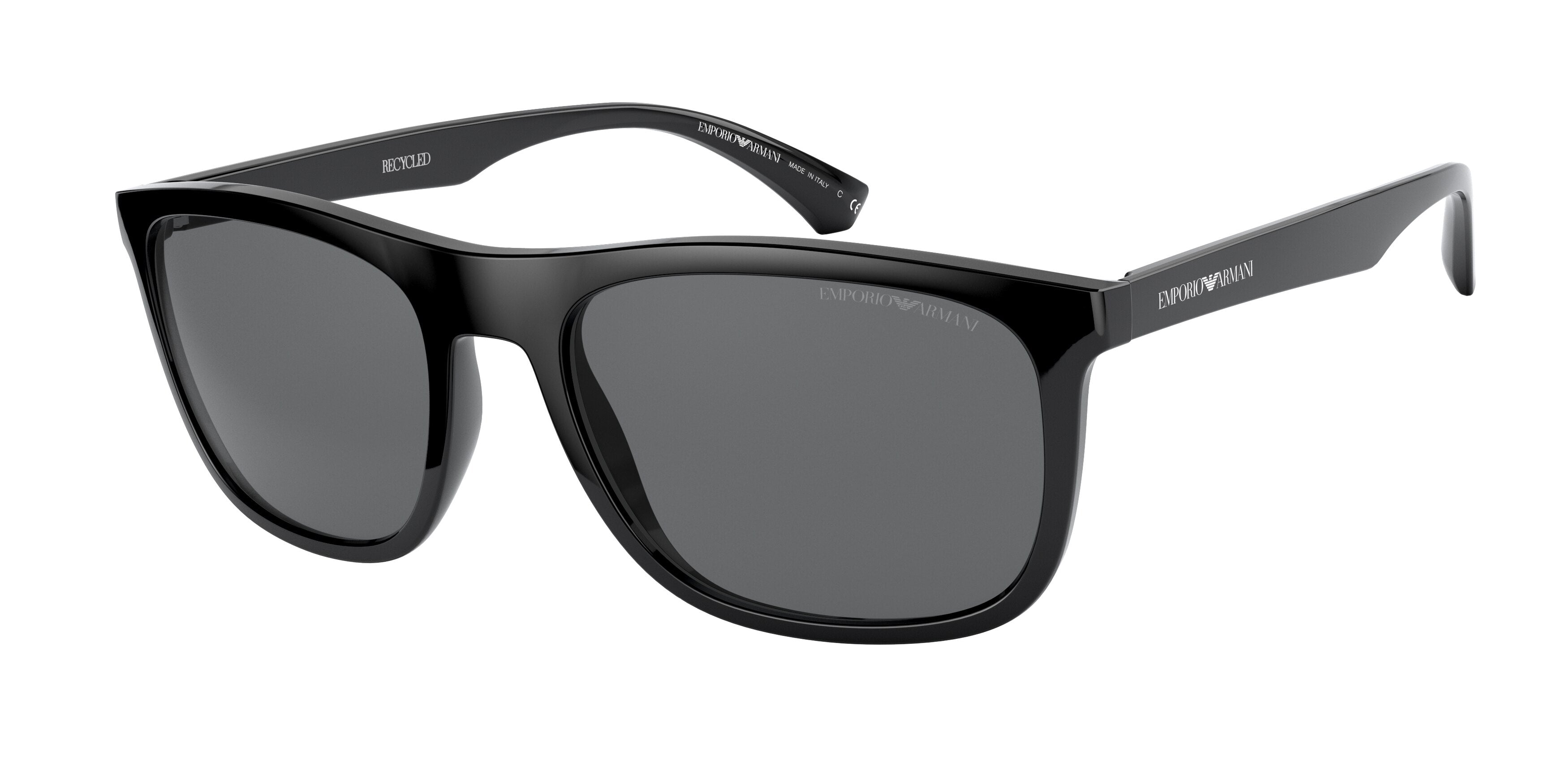 Emporio Armani EA4158F Square Sunglasses  588987-Black 59-145-19 - Color Map Black