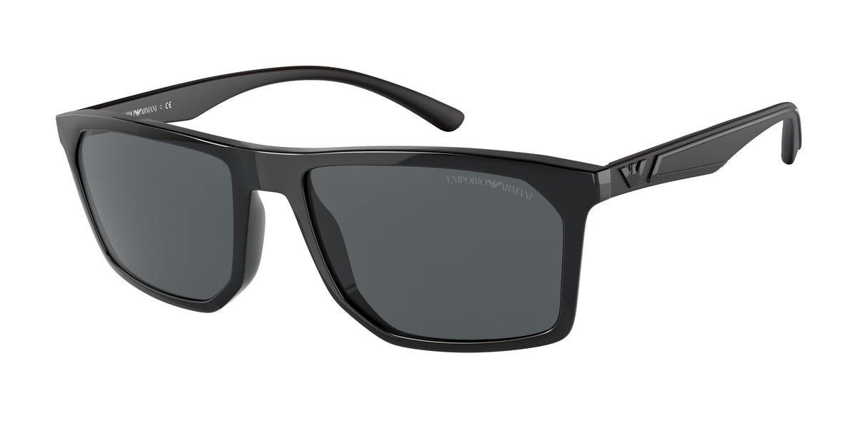 Emporio Armani EA4164 Irregular Sunglasses 501787-Black 57-145-18 - Color Map Black