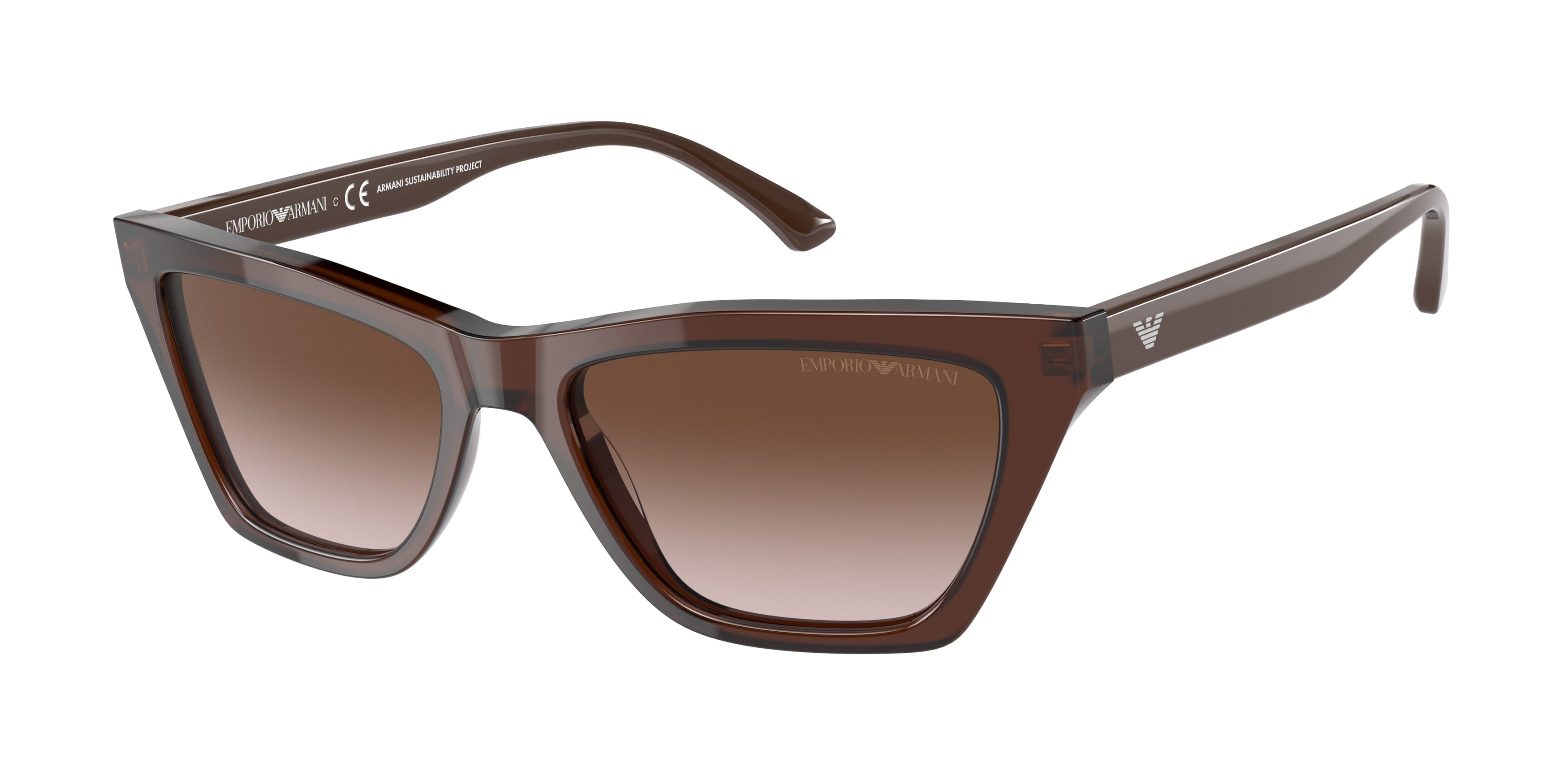 Emporio Armani EA4169 Cat Eye Sunglasses 591013-Transparent Brown 54-140-17 - Color Map Brown