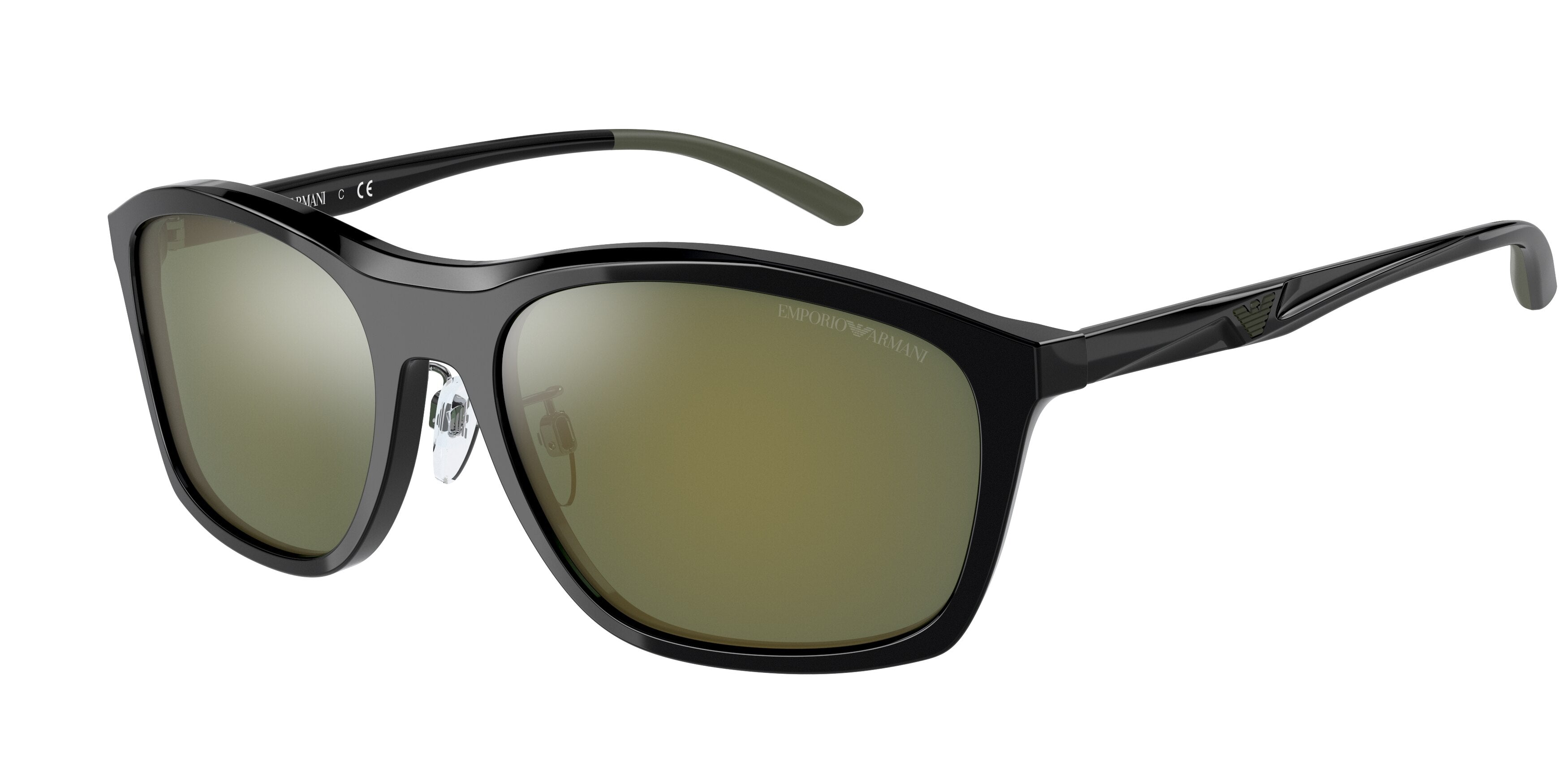 Emporio Armani EA4179F Pillow Sunglasses 50176R-Shiny Black 59-145-18 - Color Map Black