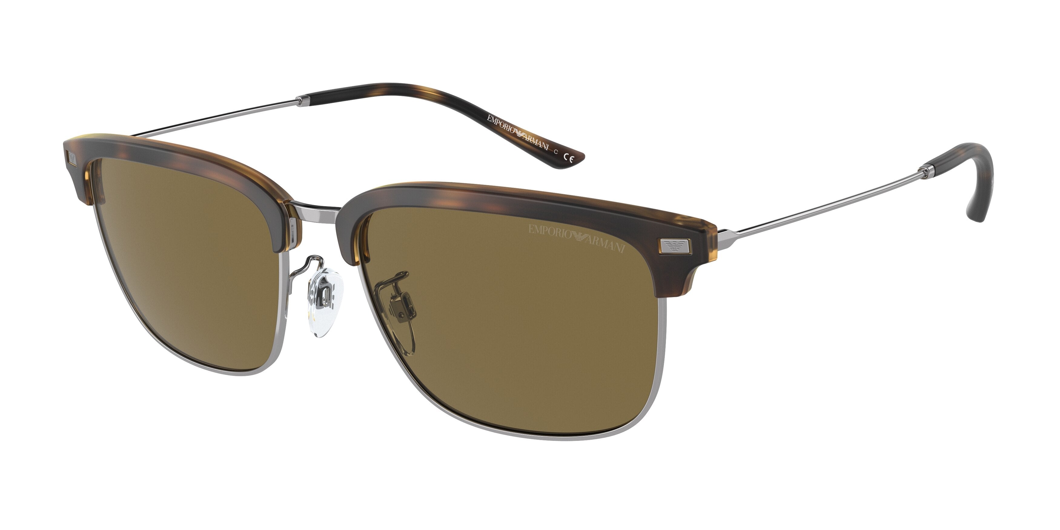 Emporio Armani EA4180 Pillow Sunglasses  500273-Matte Havana/Gunmetal 57-150-18 - Color Map Grey