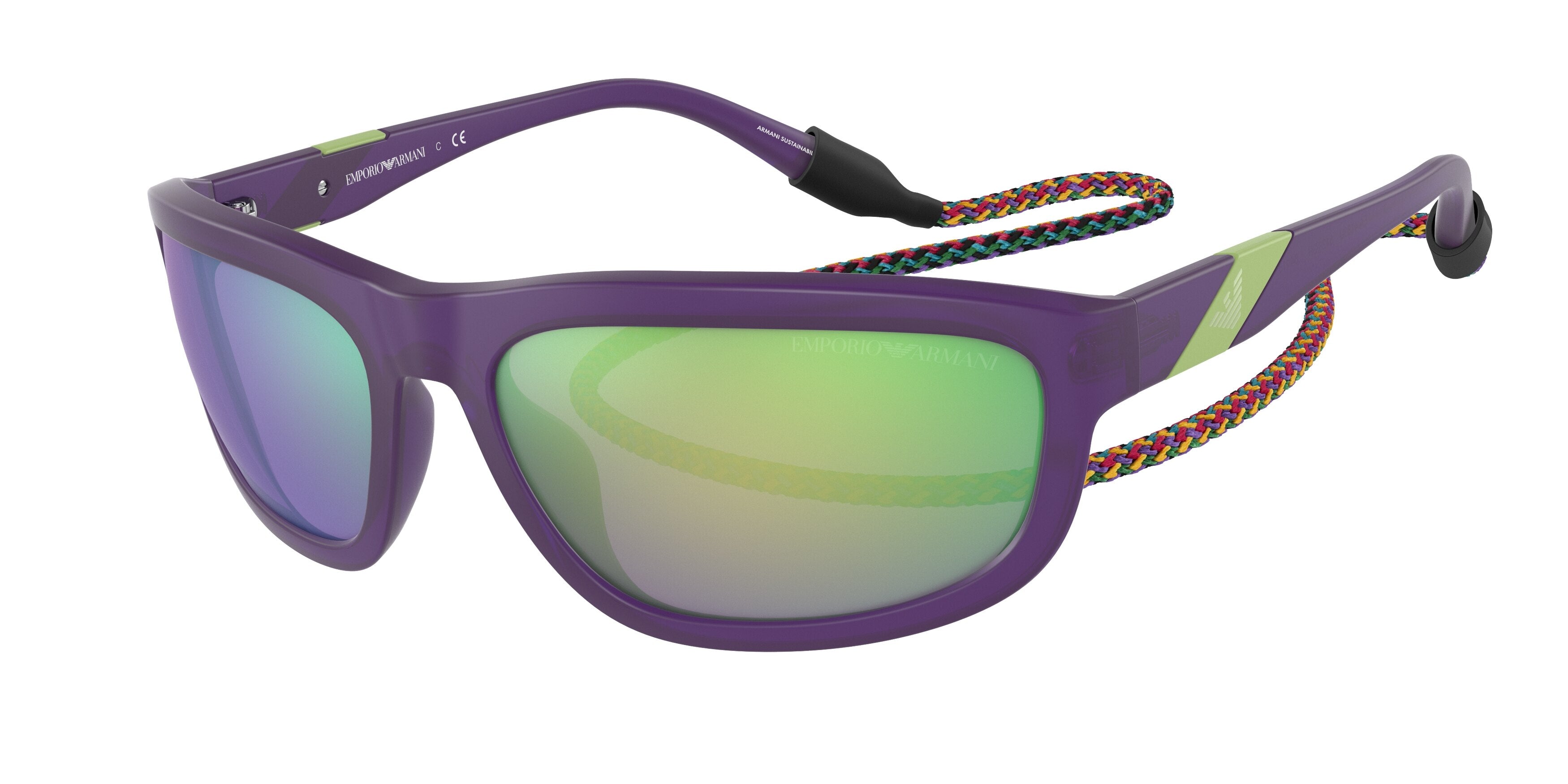 Emporio Armani EA4183U Pillow Sunglasses 51283R-Matte Opaline Purple 64-125-18 - Color Map Violet