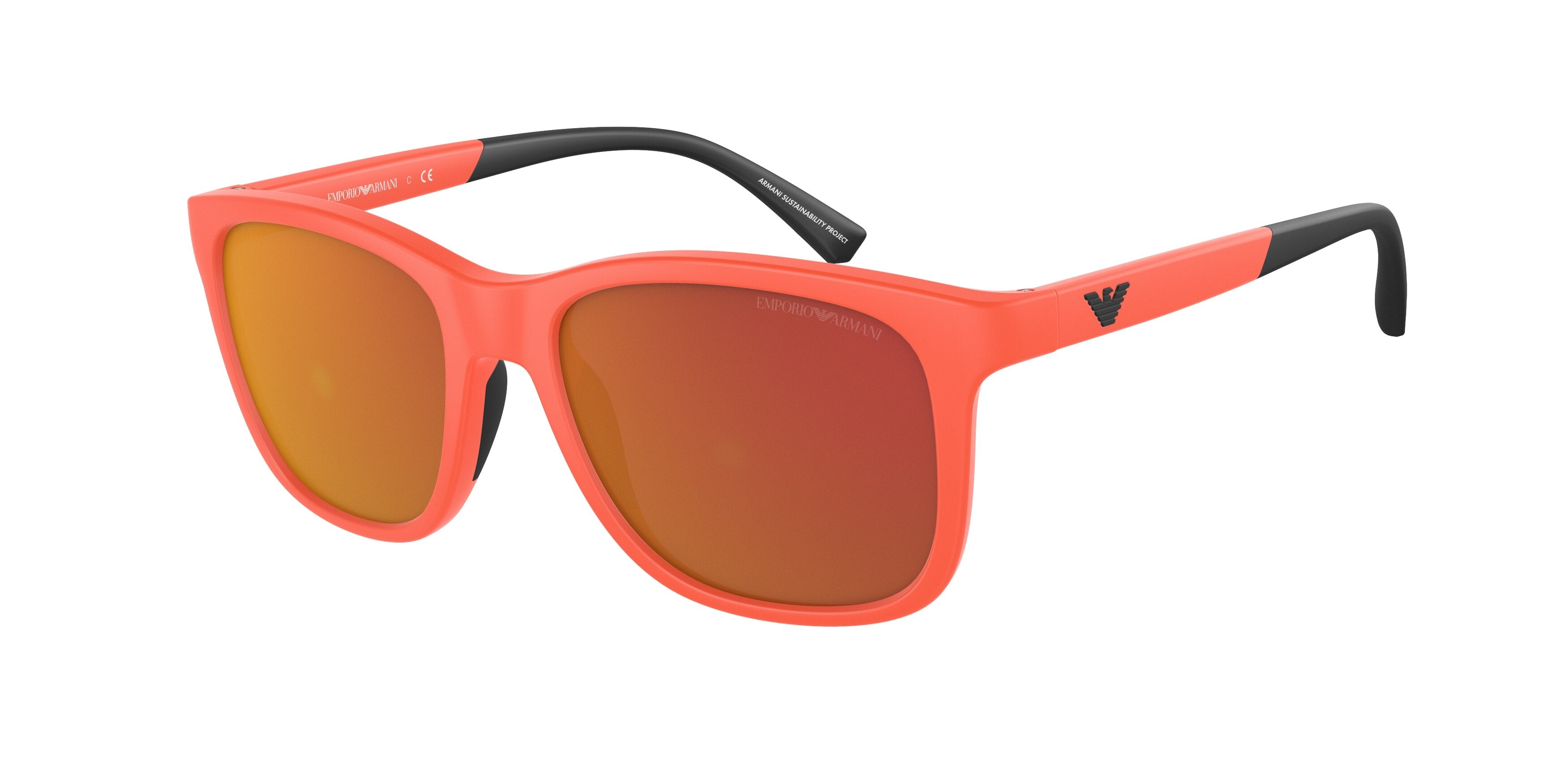 Emporio Armani EA4184F Pillow Sunglasses 59326Q-Matte Orange 49-130-16 - Color Map Orange