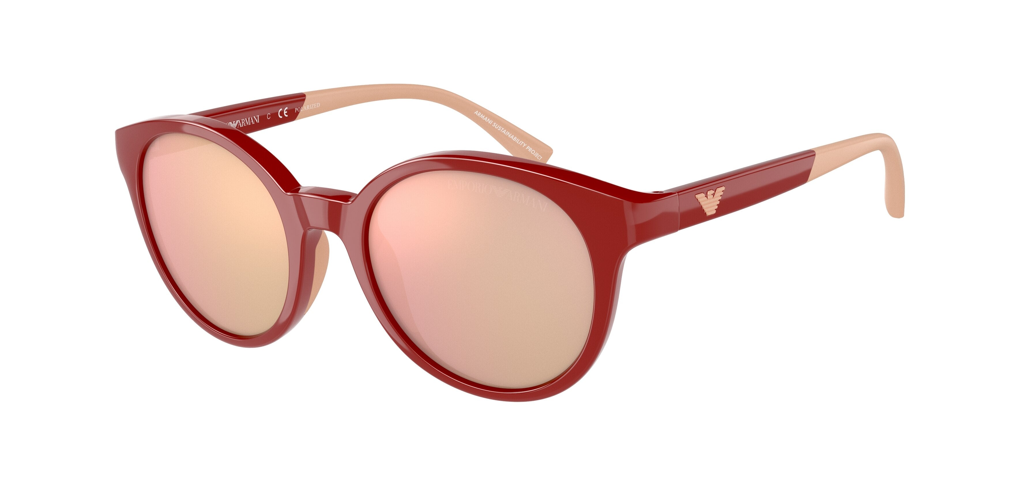 Emporio Armani EA4185F Phantos Sunglasses 5077N0-Shiny Red 47-125-18 - Color Map Red