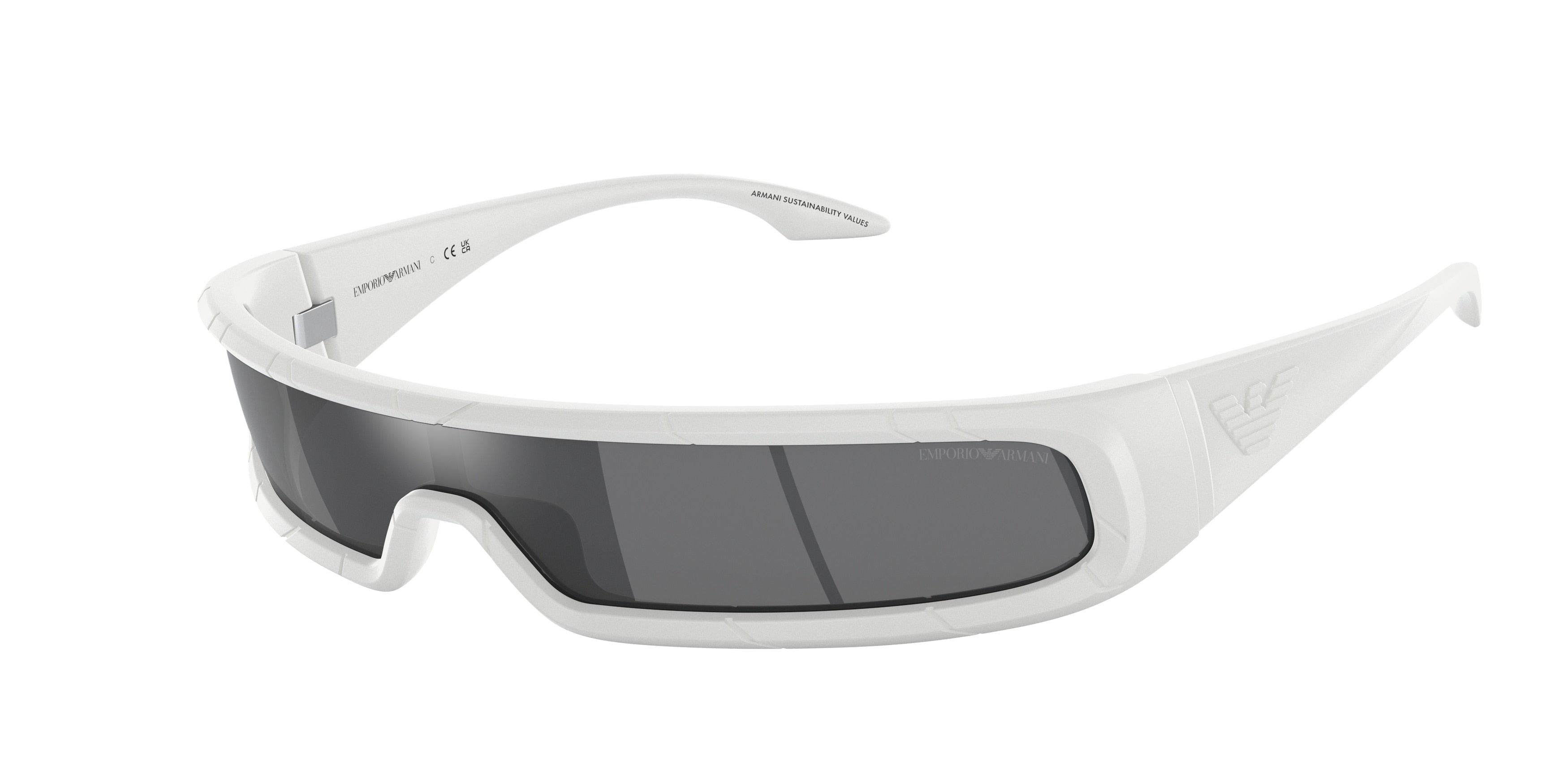 Emporio Armani EA4190U Rectangle Sunglasses 59596G-Rubberised White 36-120-136 - Color Map White