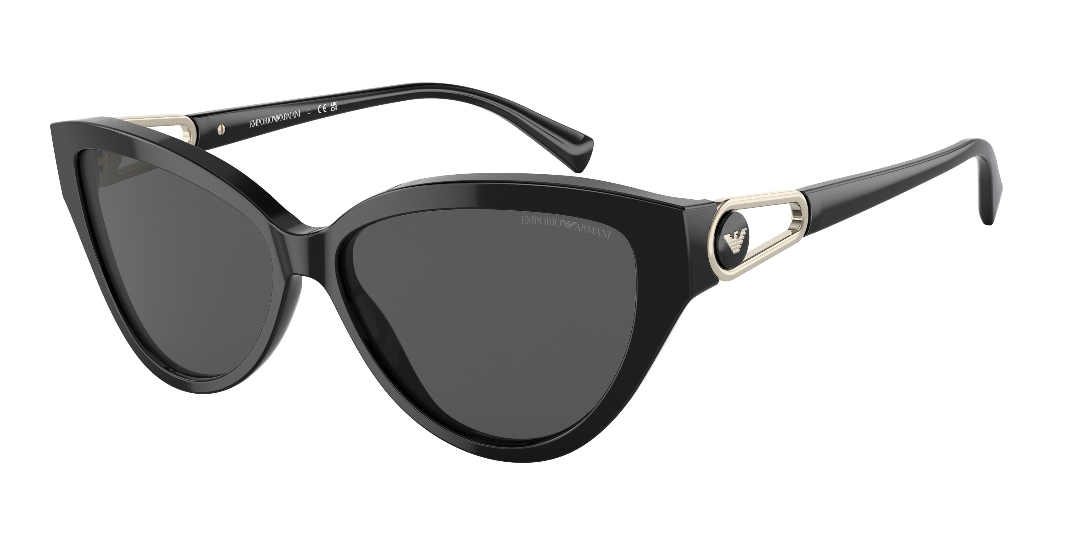 Emporio Armani EA4192F Cat Eye Sunglasses 501787-Shiny Black 57-140-14 - Color Map Black