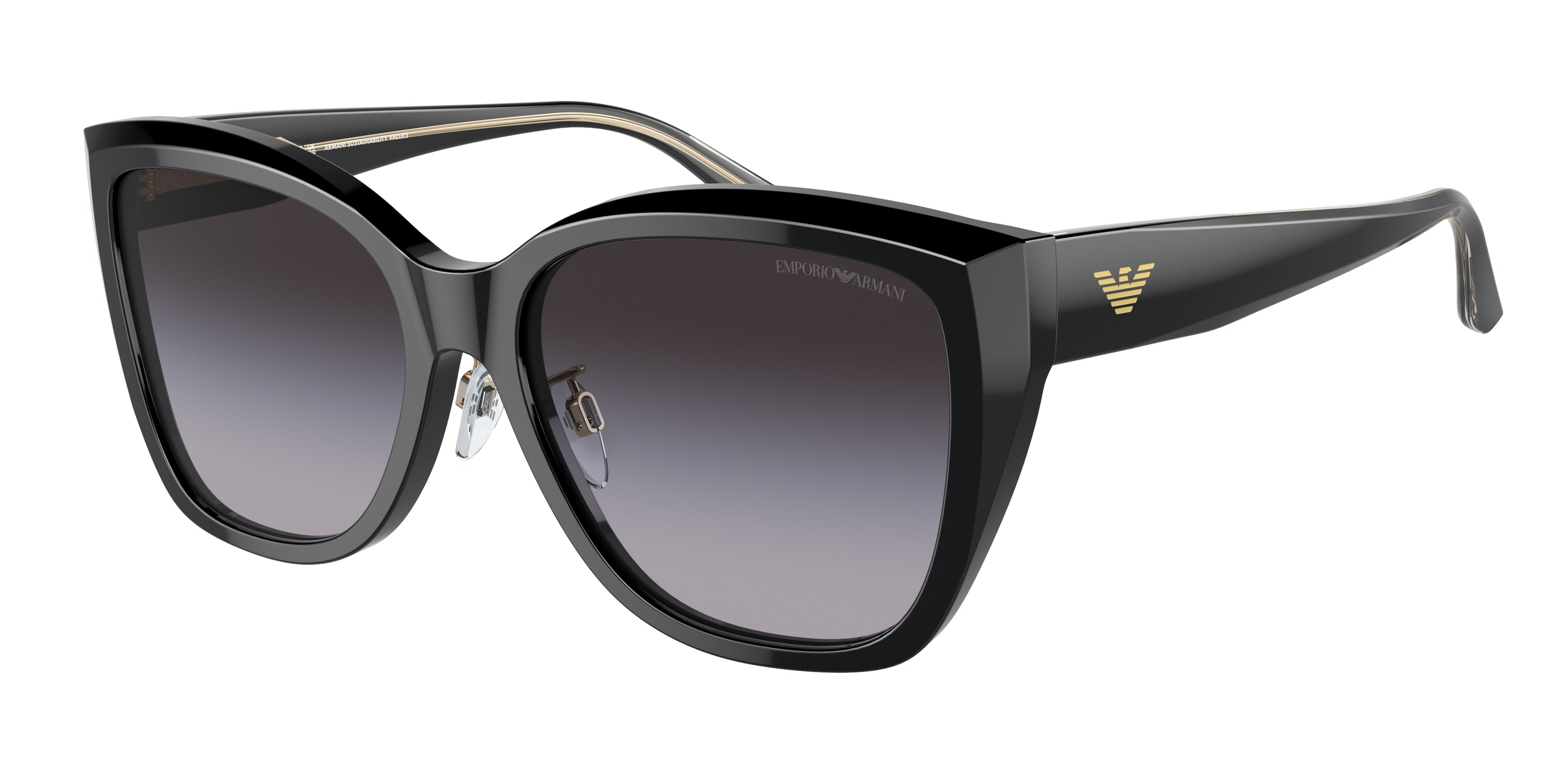 Emporio Armani EA4198F Cat Eye Sunglasses 50178G-Black 57-140-17 - Color Map Black