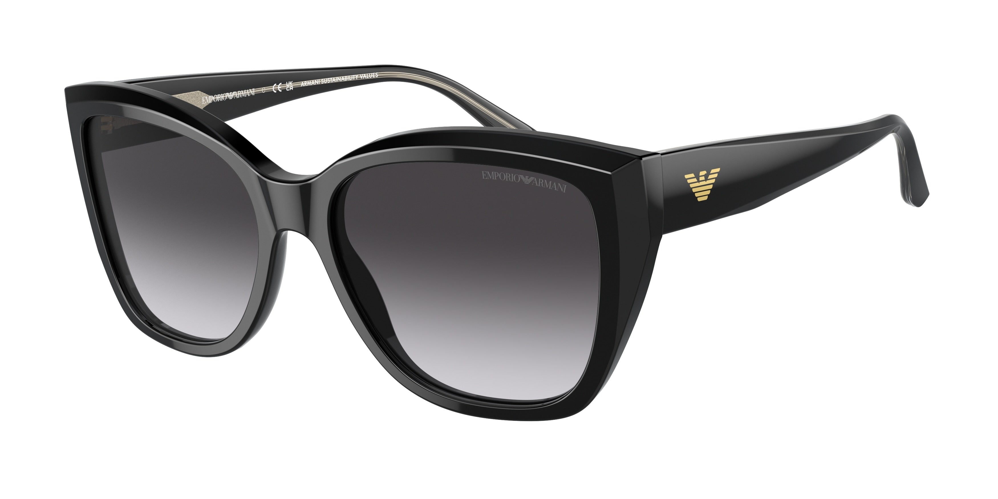 Emporio Armani EA4198 Cat Eye Sunglasses 50178G-Black 55-140-17 - Color Map Black