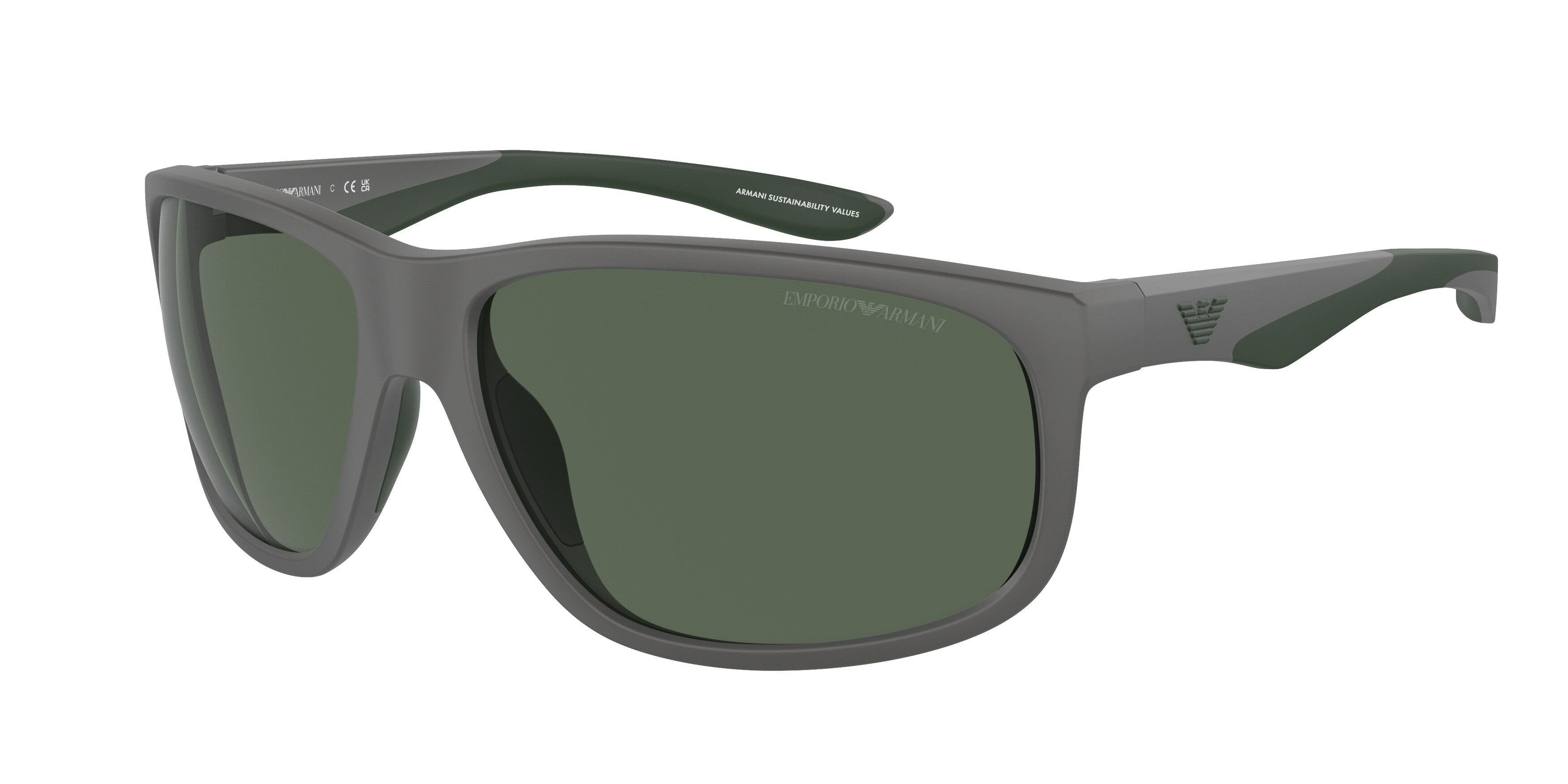 Emporio Armani EA4199U Pillow Sunglasses 506071-Matte Grey 65-135-16 - Color Map Grey