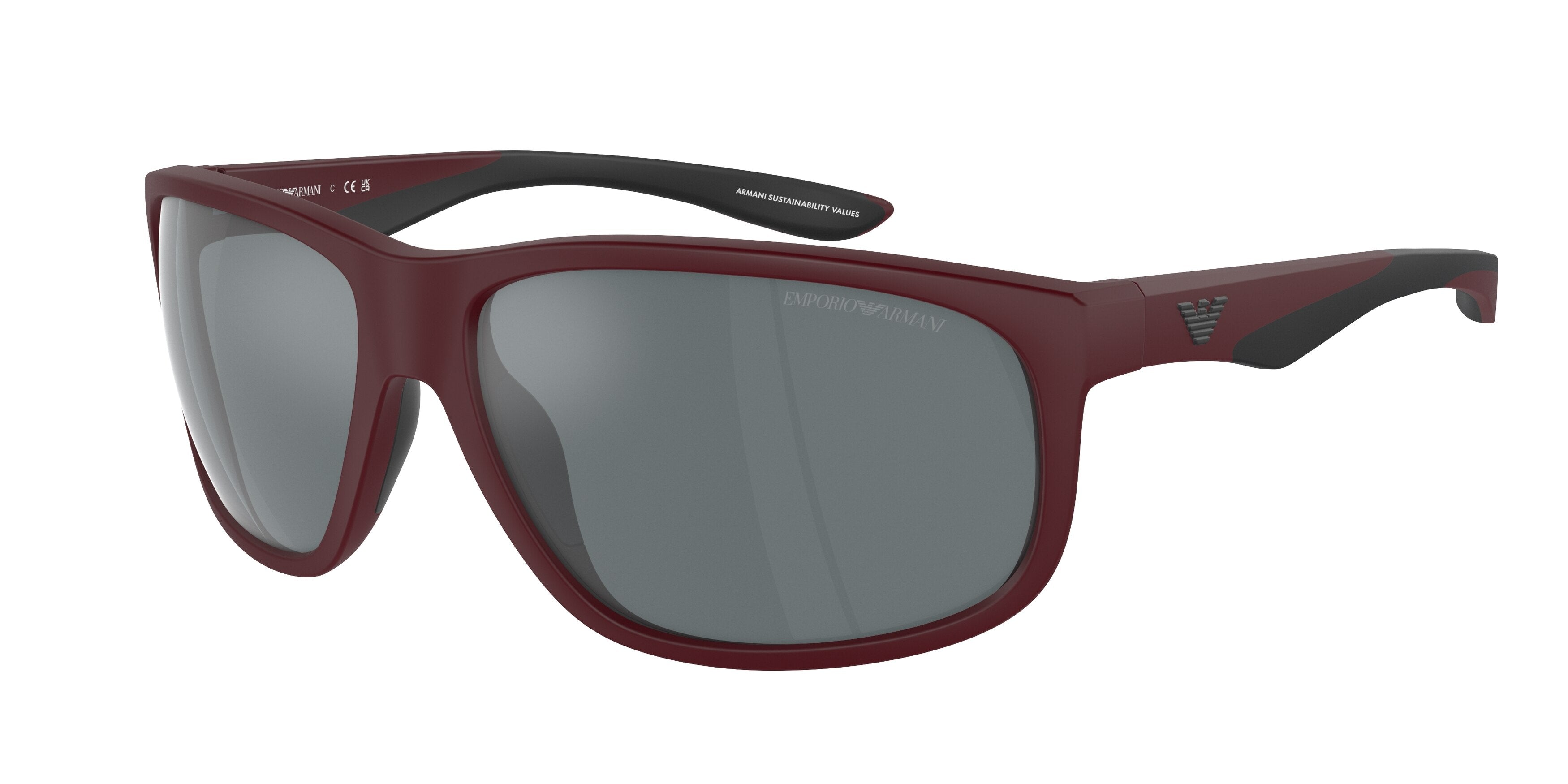 Emporio Armani EA4199U Pillow Sunglasses 52616G-Matte Bordeaux 65-135-16 - Color Map Red