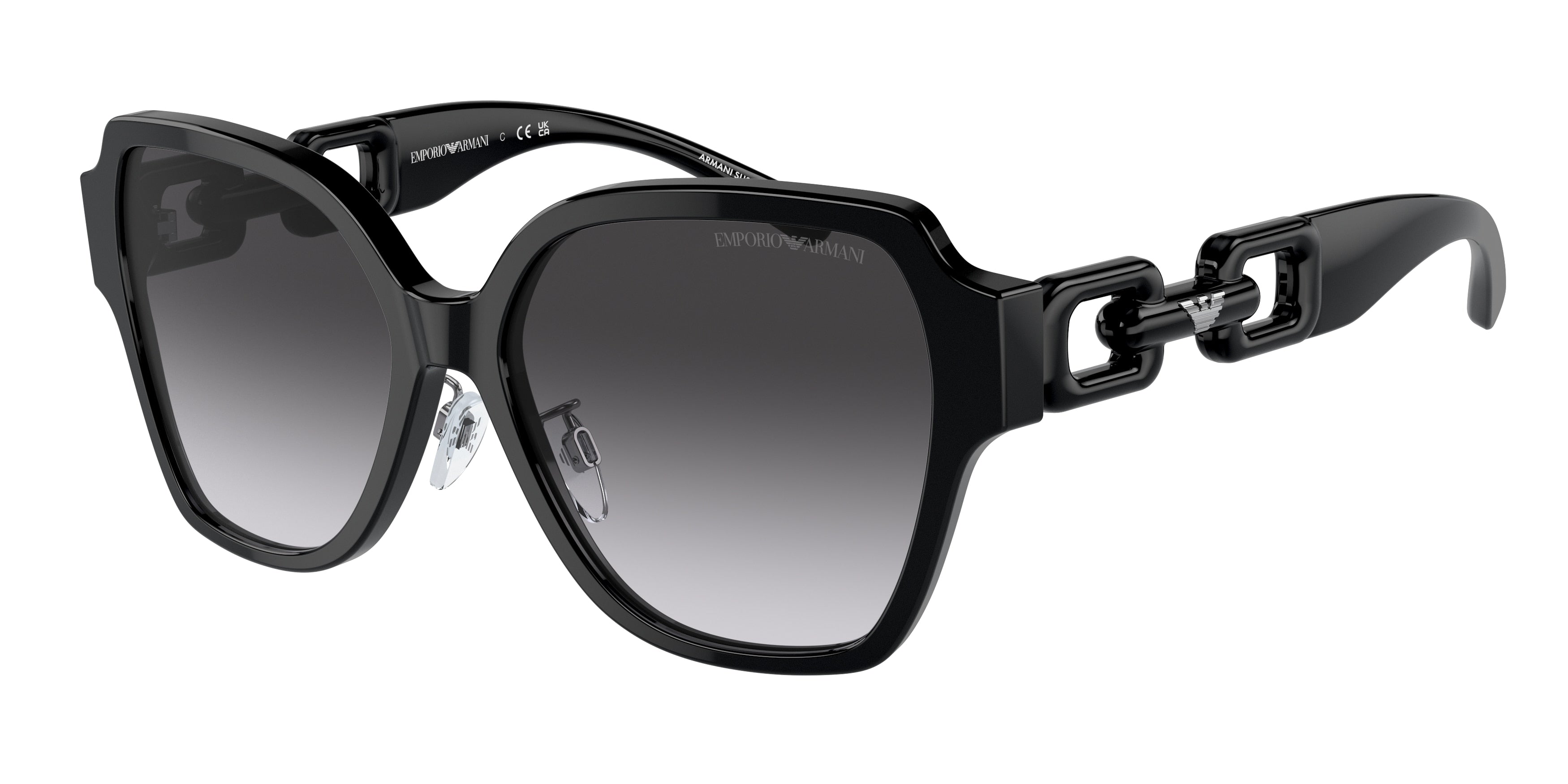 Emporio Armani EA4202F Square Sunglasses  50178G-Shiny Black 56-140-16 - Color Map Black