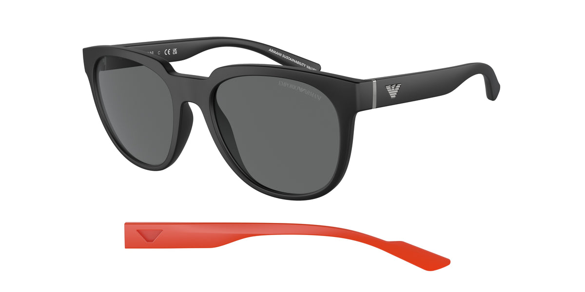 Emporio Armani EA4205 Phantos Sunglasses 500187-Matte Black 55-145-19 - Color Map Black