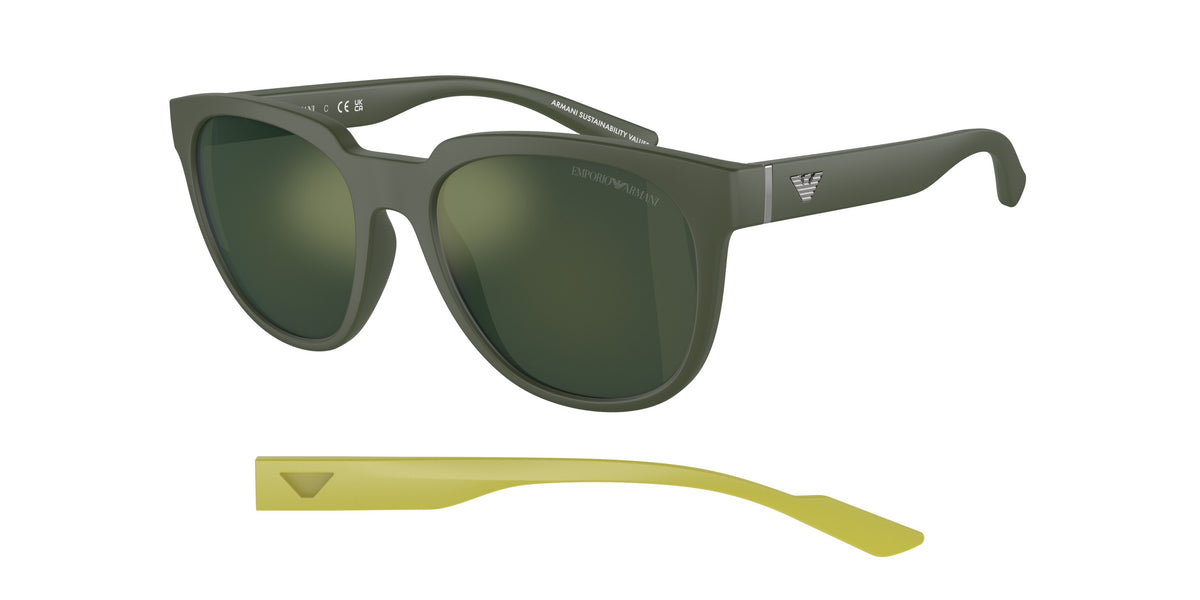 Emporio Armani EA4205 Phantos Sunglasses 50586R-Matte Green 55-145-19 - Color Map Green