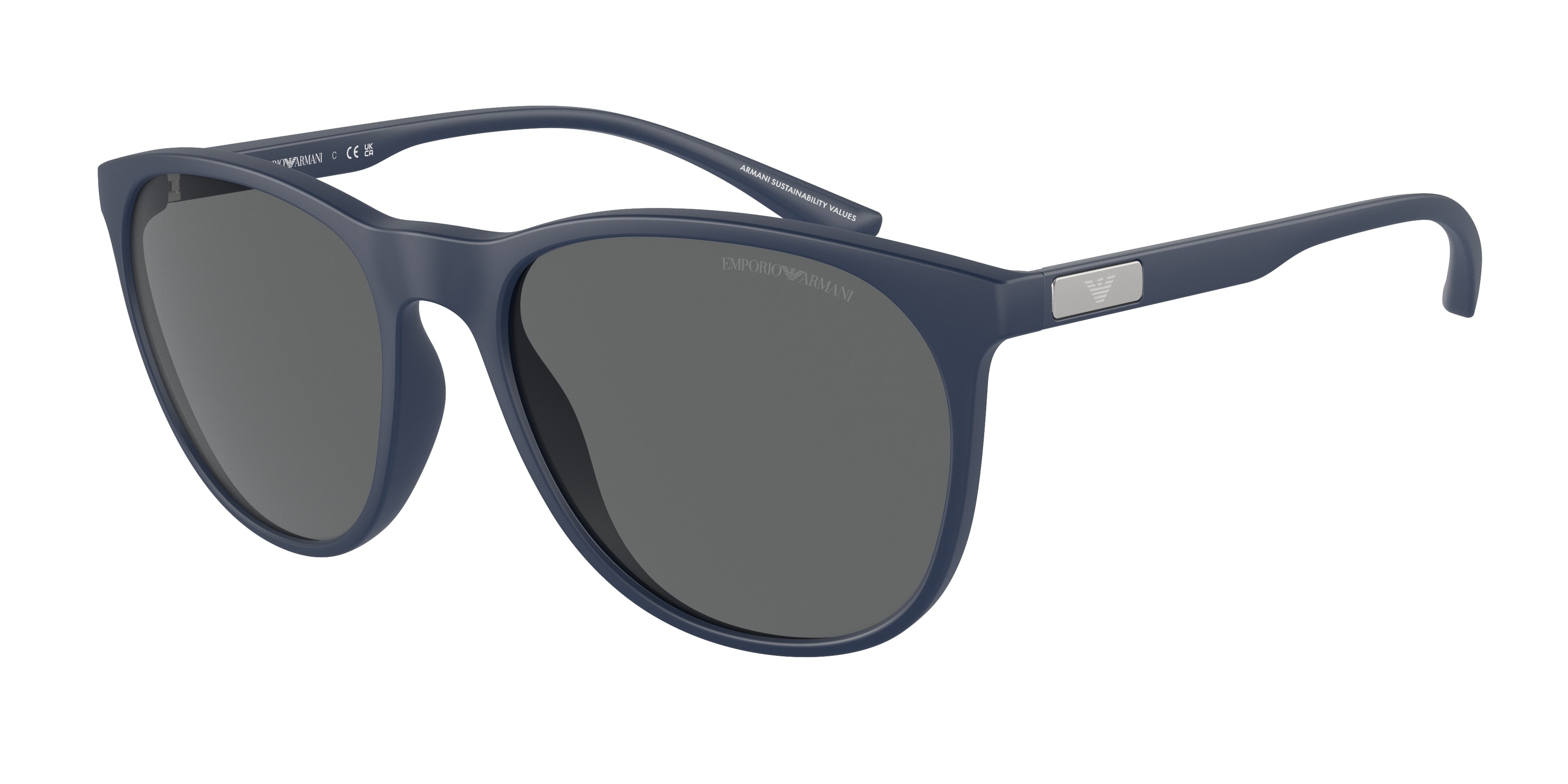 Emporio Armani EA4210F Phantos Sunglasses 576387-Matte Bluette 56-145-19 - Color Map Blue